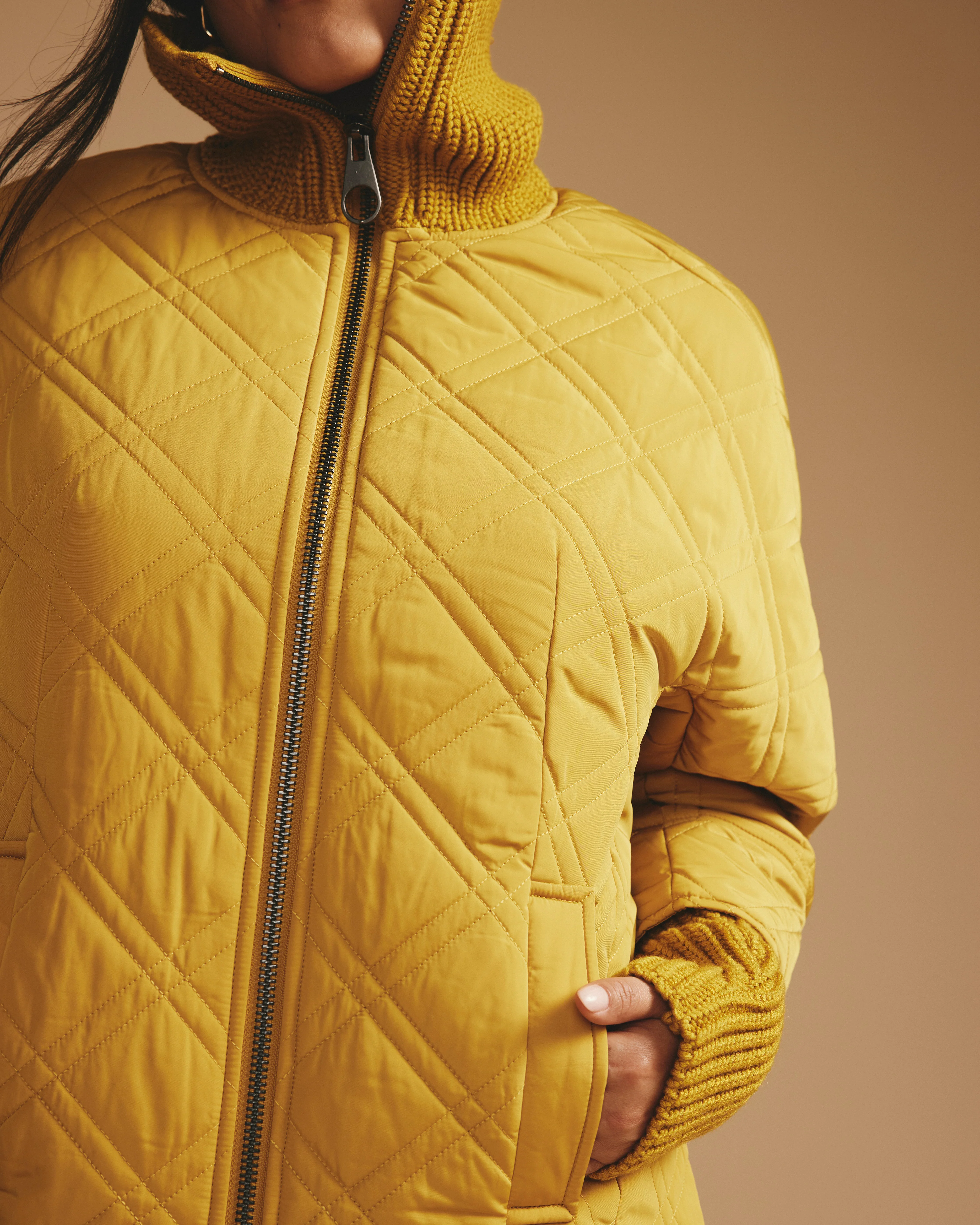 Arcadia Puffer Coat - Mustard - Image 4
