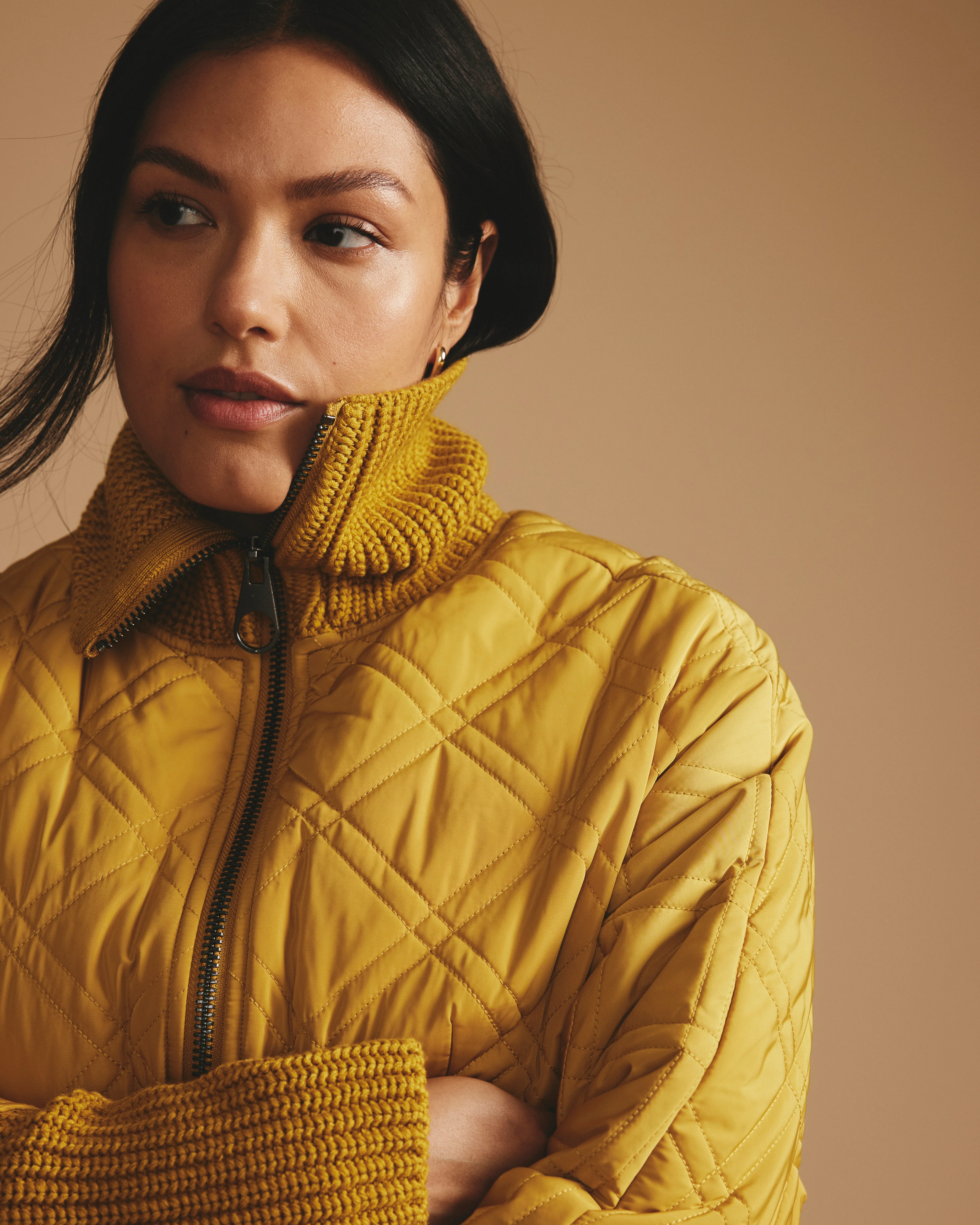 Arcadia Puffer Coat - Mustard - Image 6