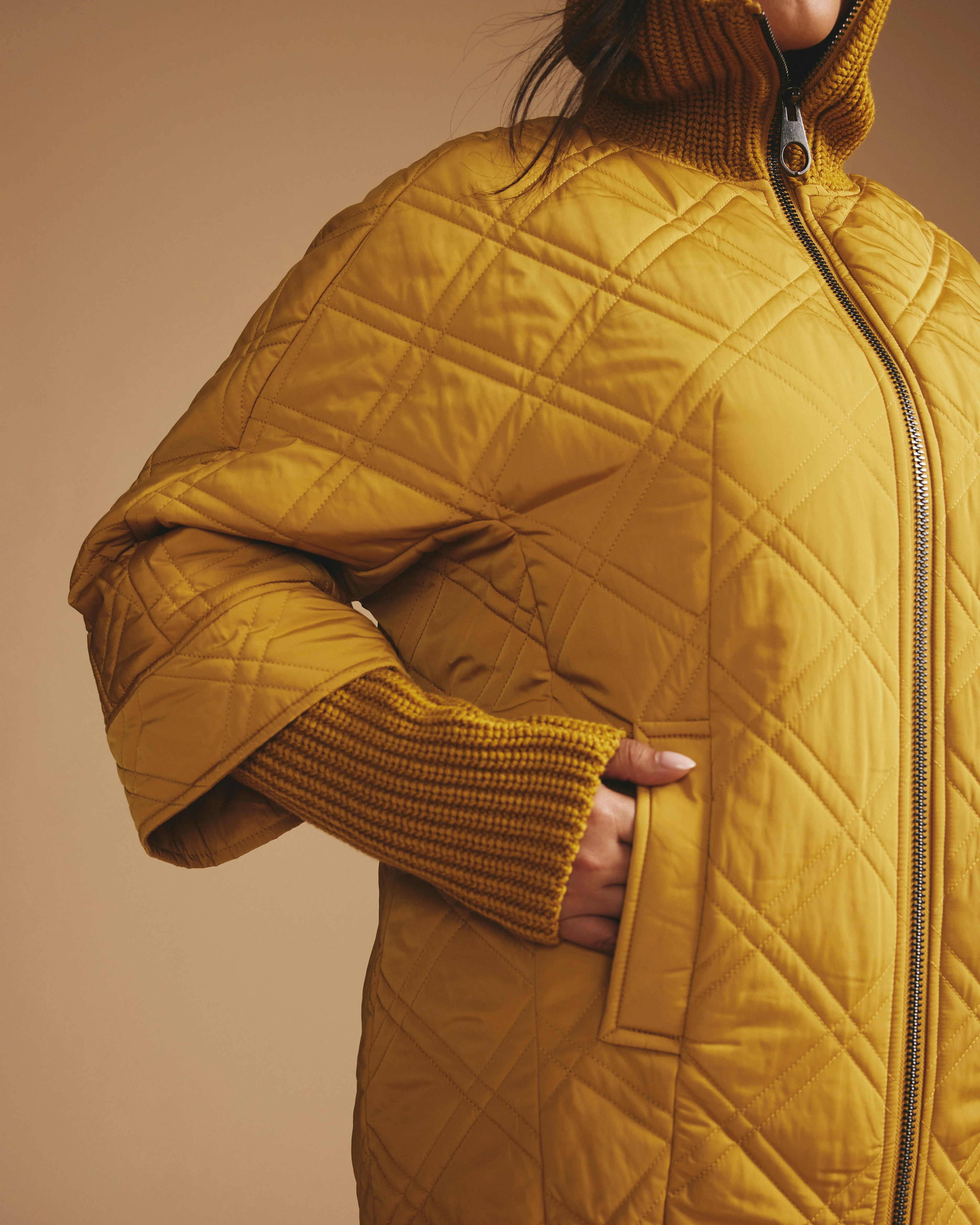 Arcadia Puffer Coat - Mustard - Image 7