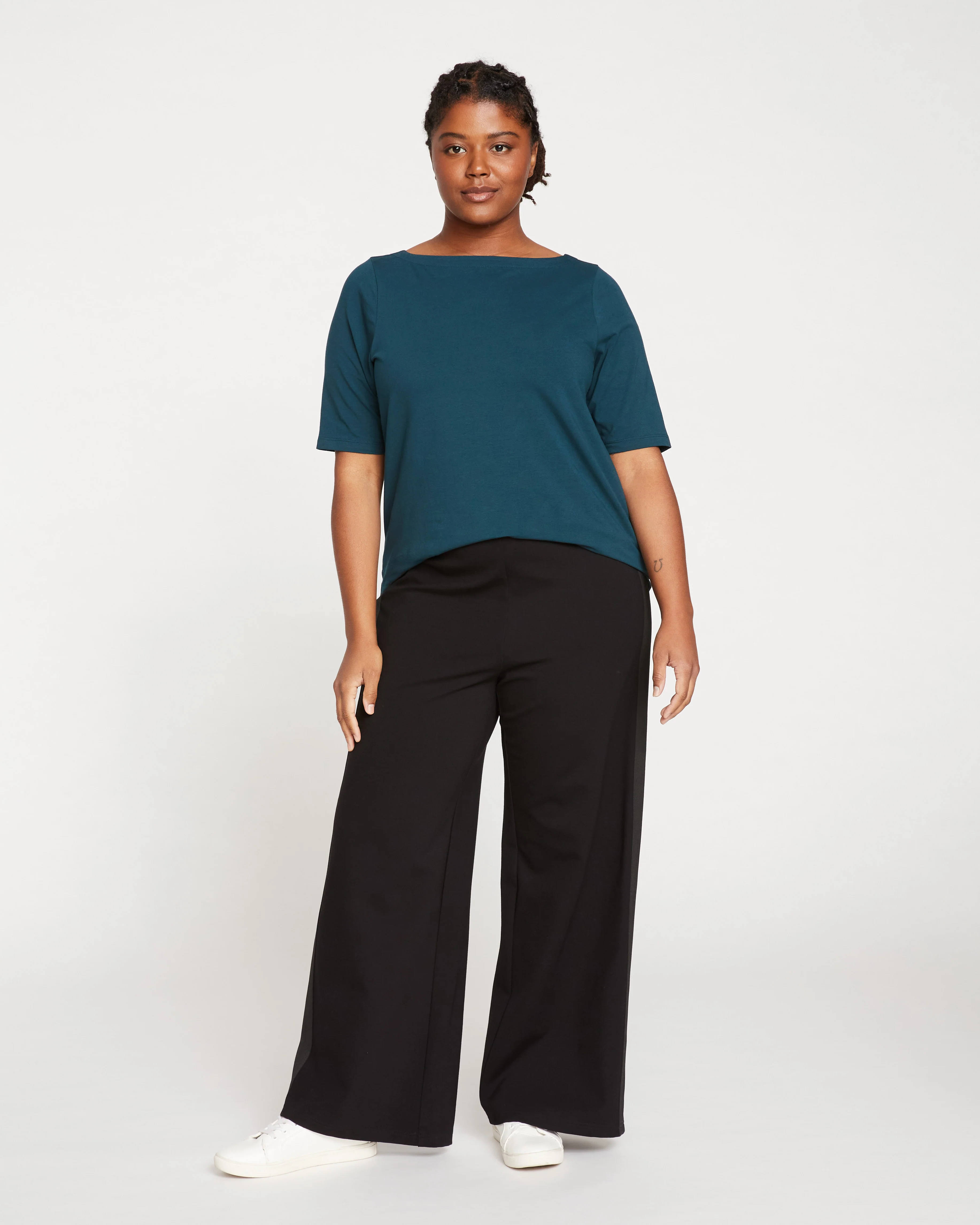 Bella Boatneck Tee - Deep Sea