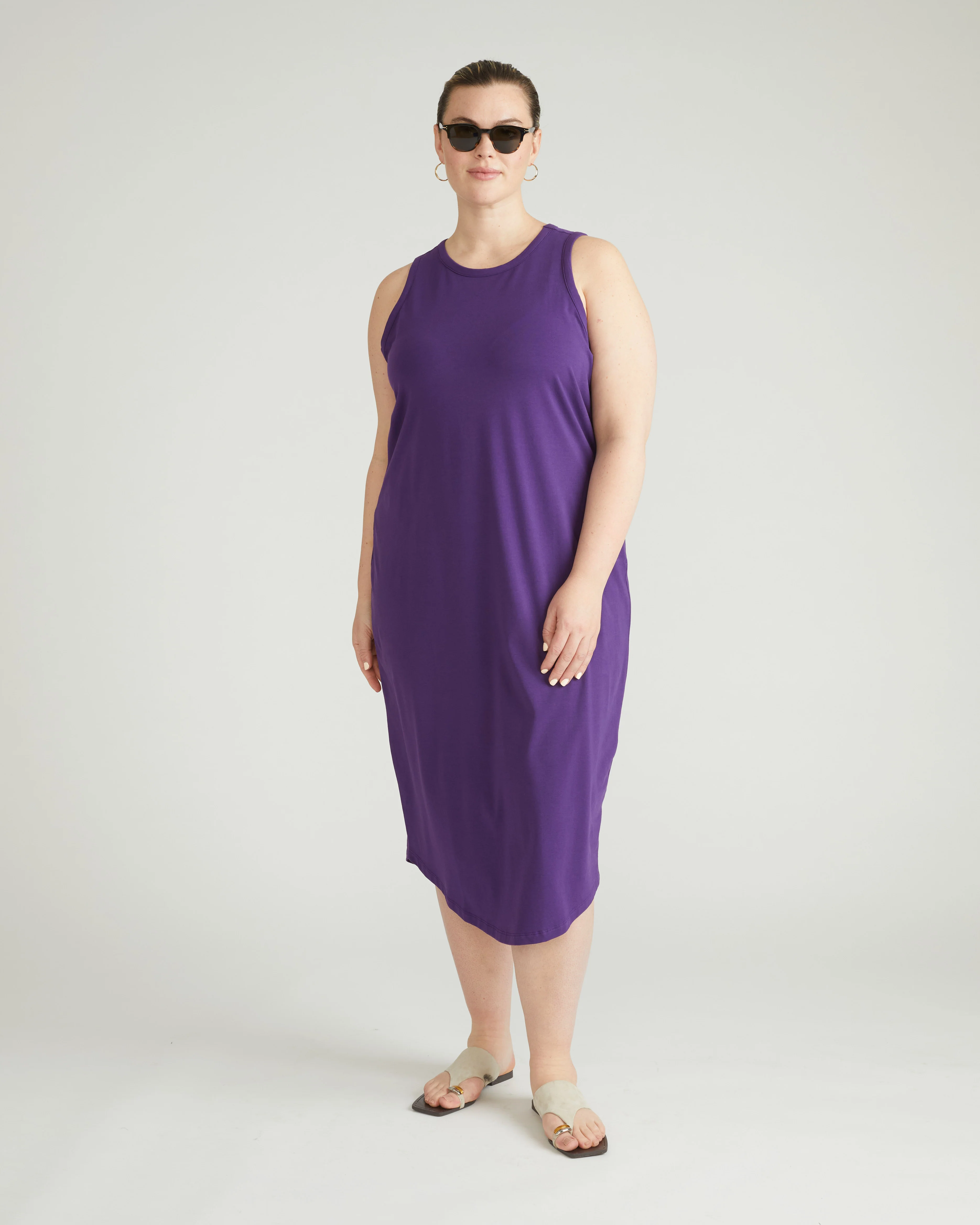 Cai High Neck Tank Dress - Deep Purple - Image 4