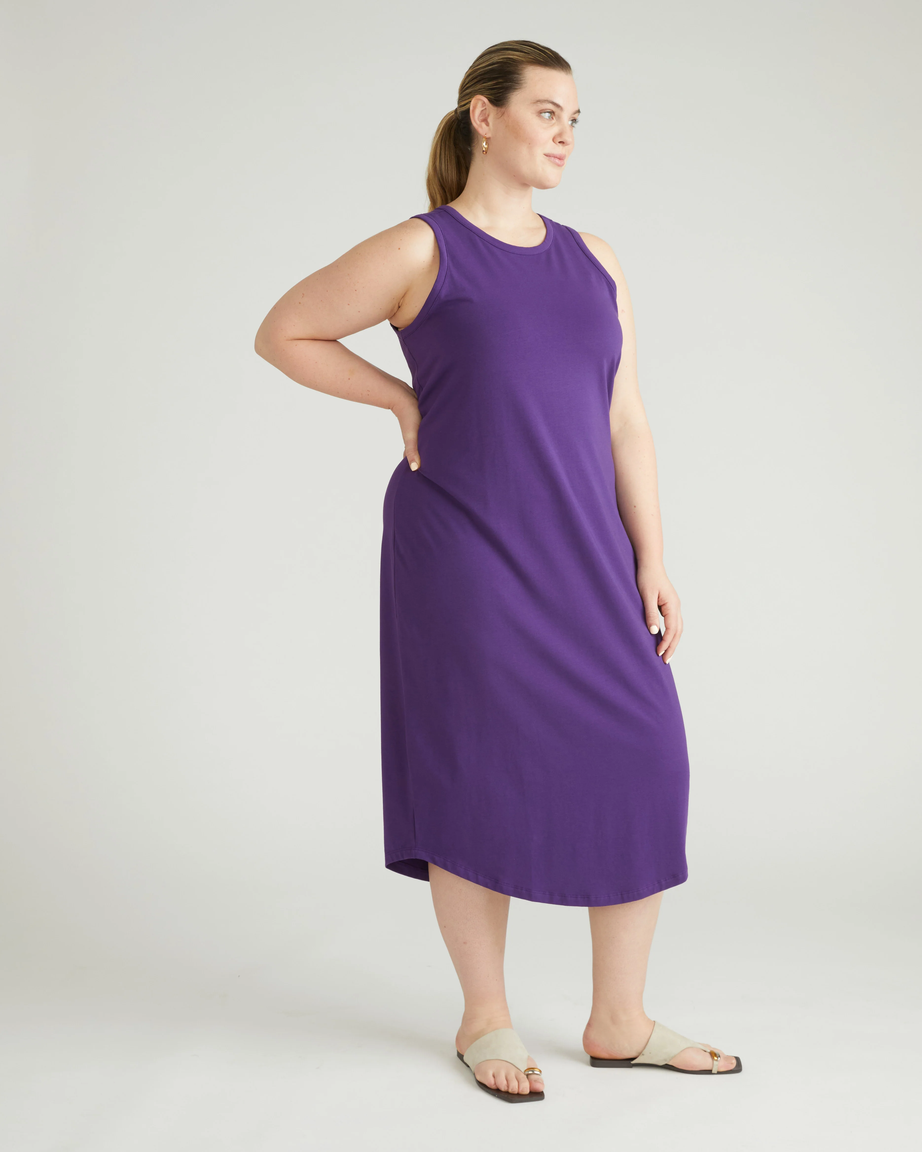 Cai High Neck Tank Dress - Deep Purple - Image 5