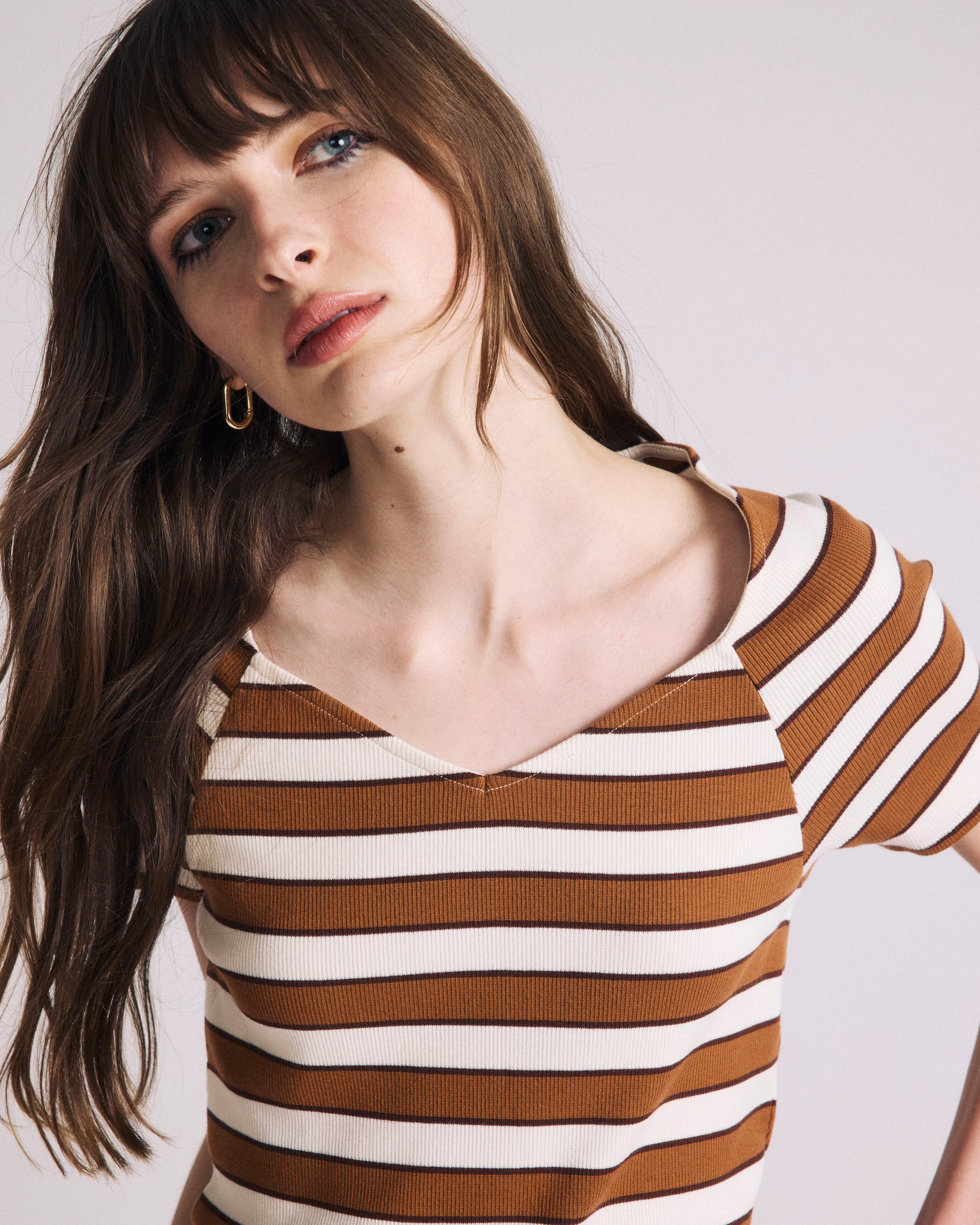 Carey Ribbed Top - Baker Street Stripe - Image 2