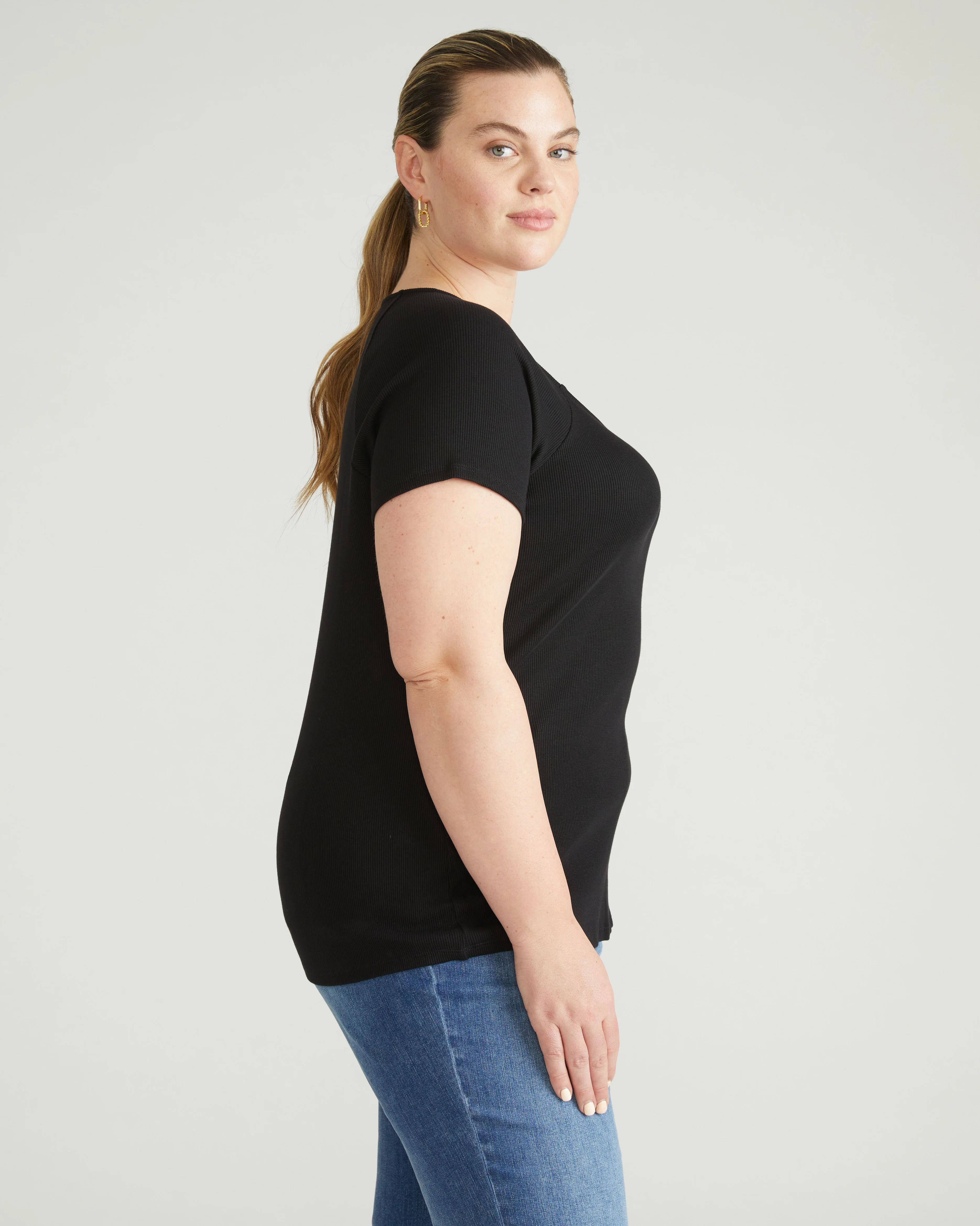 Carey Ribbed Top - Black - Image 2