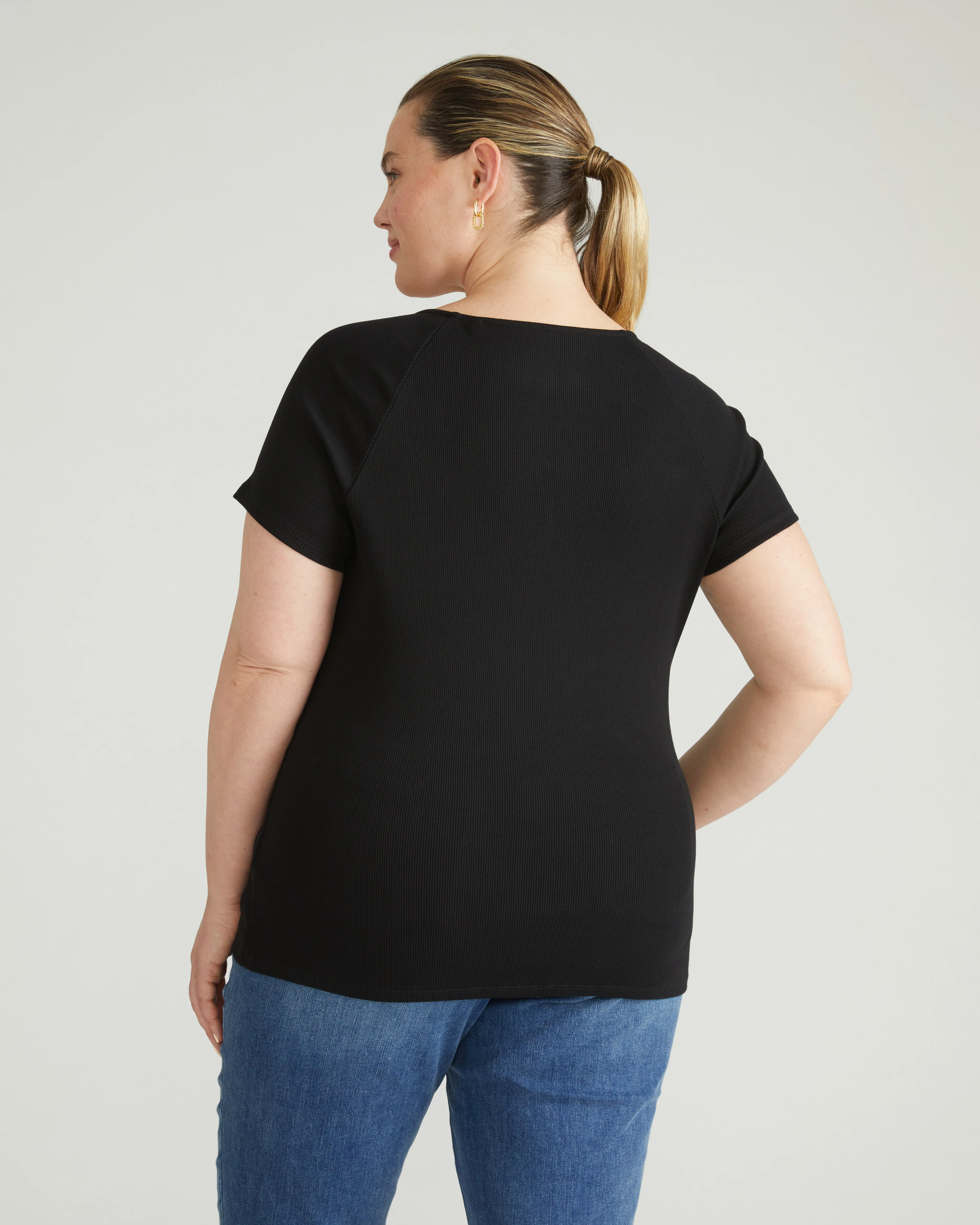 Carey Ribbed Top - Black - Image 3