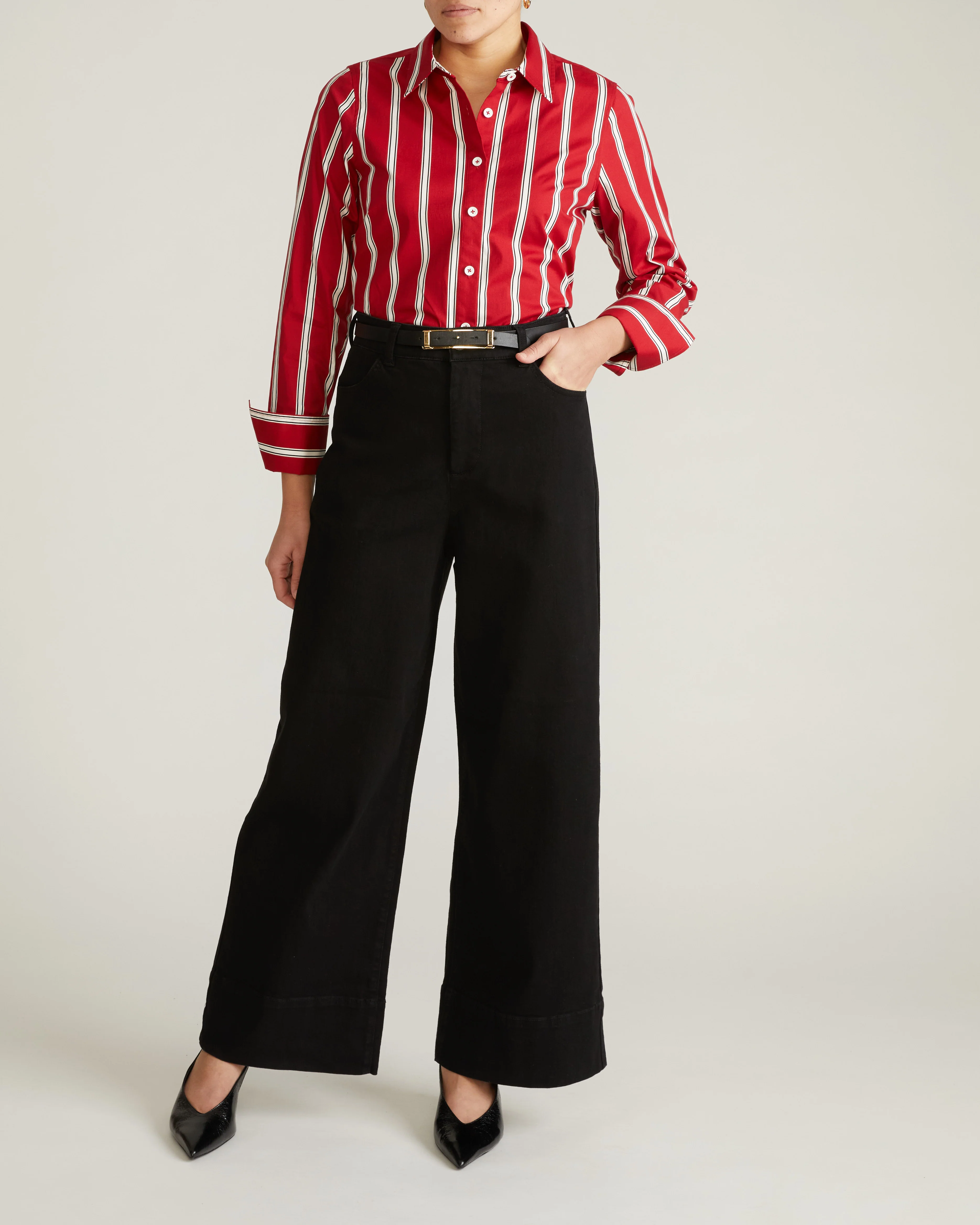 Carrie High Rise Wide Leg Jeans - Jet Black - Image 3