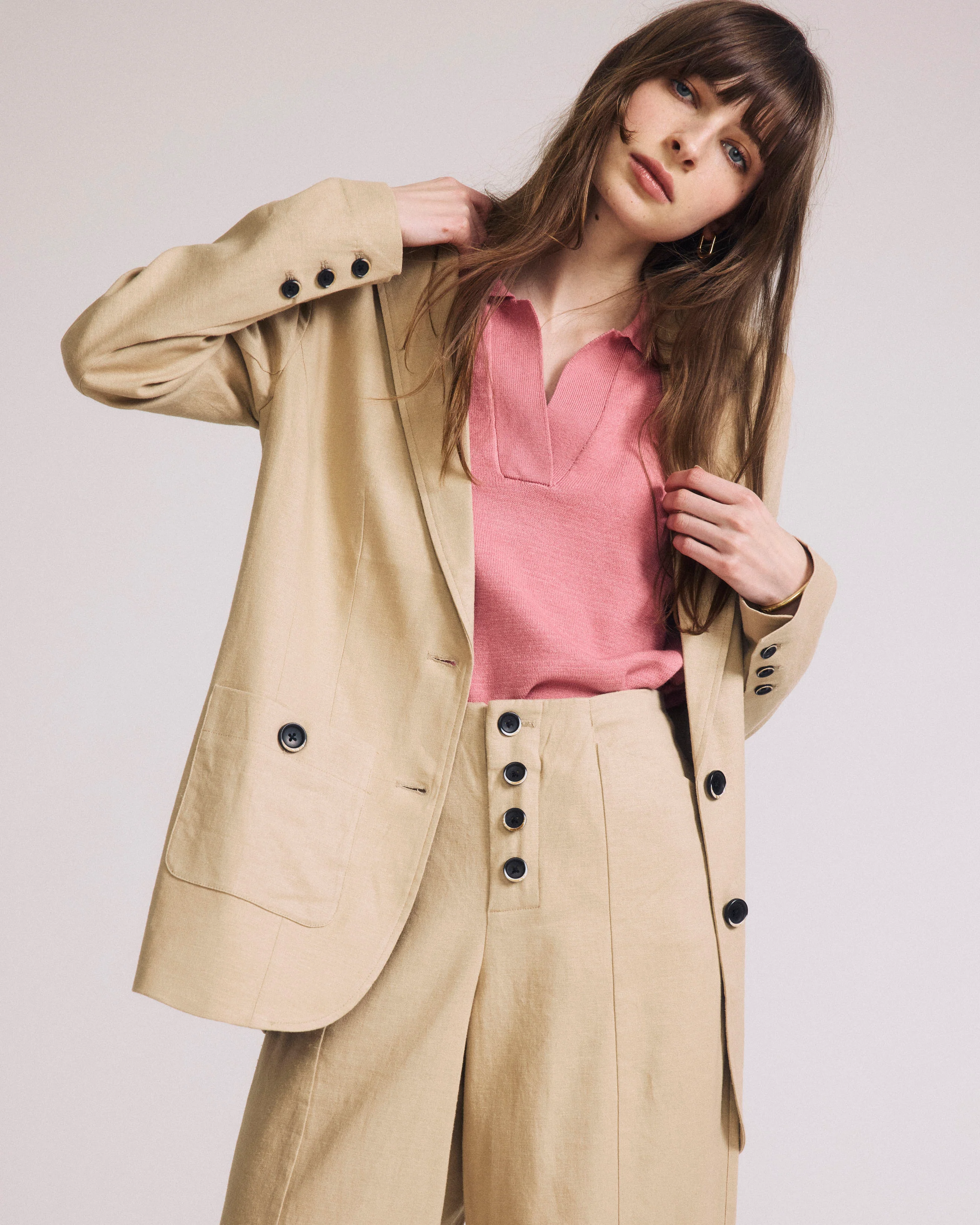 Coastal Linen Blazer - Danish Coffee