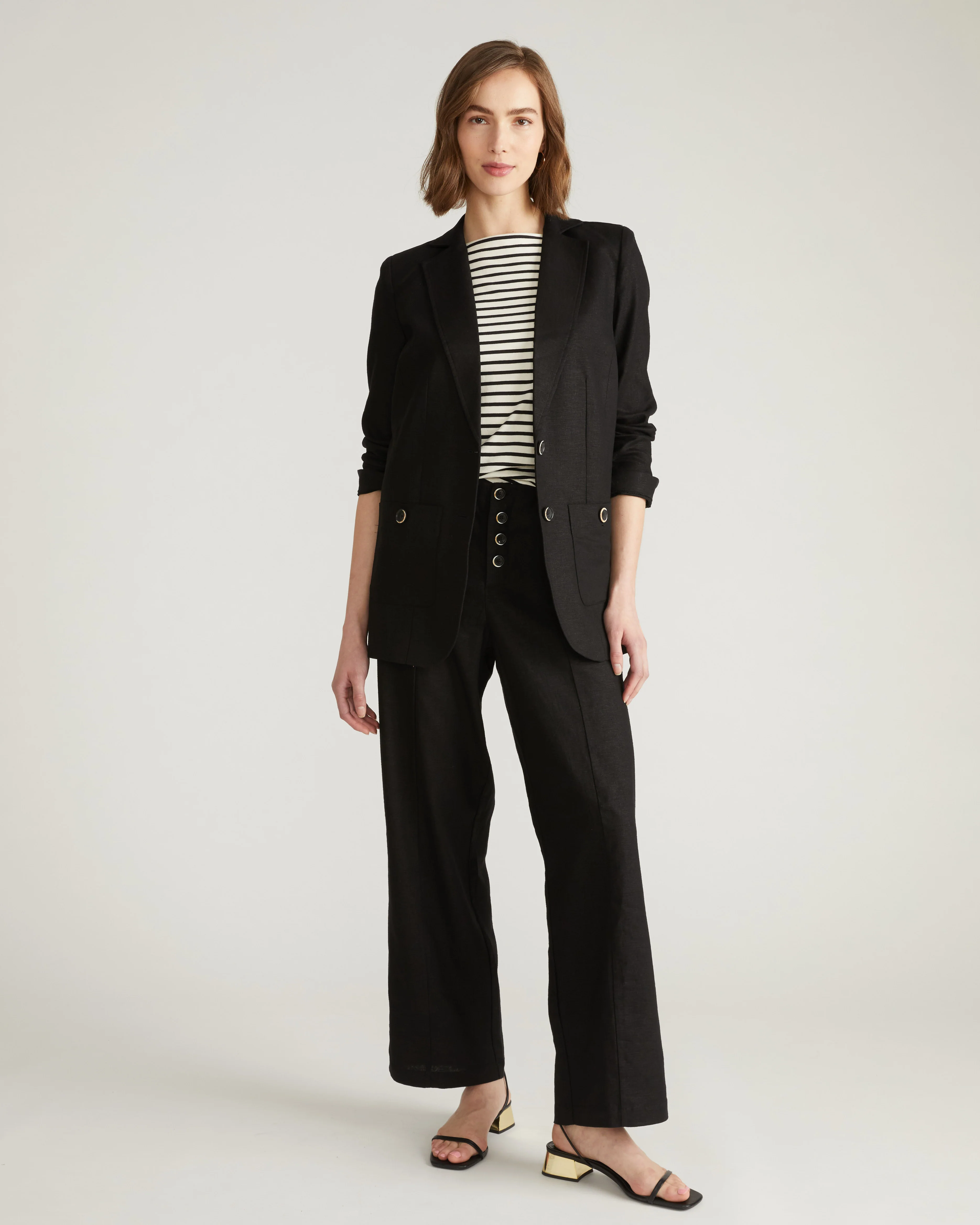 Coastal Linen Pants - Black