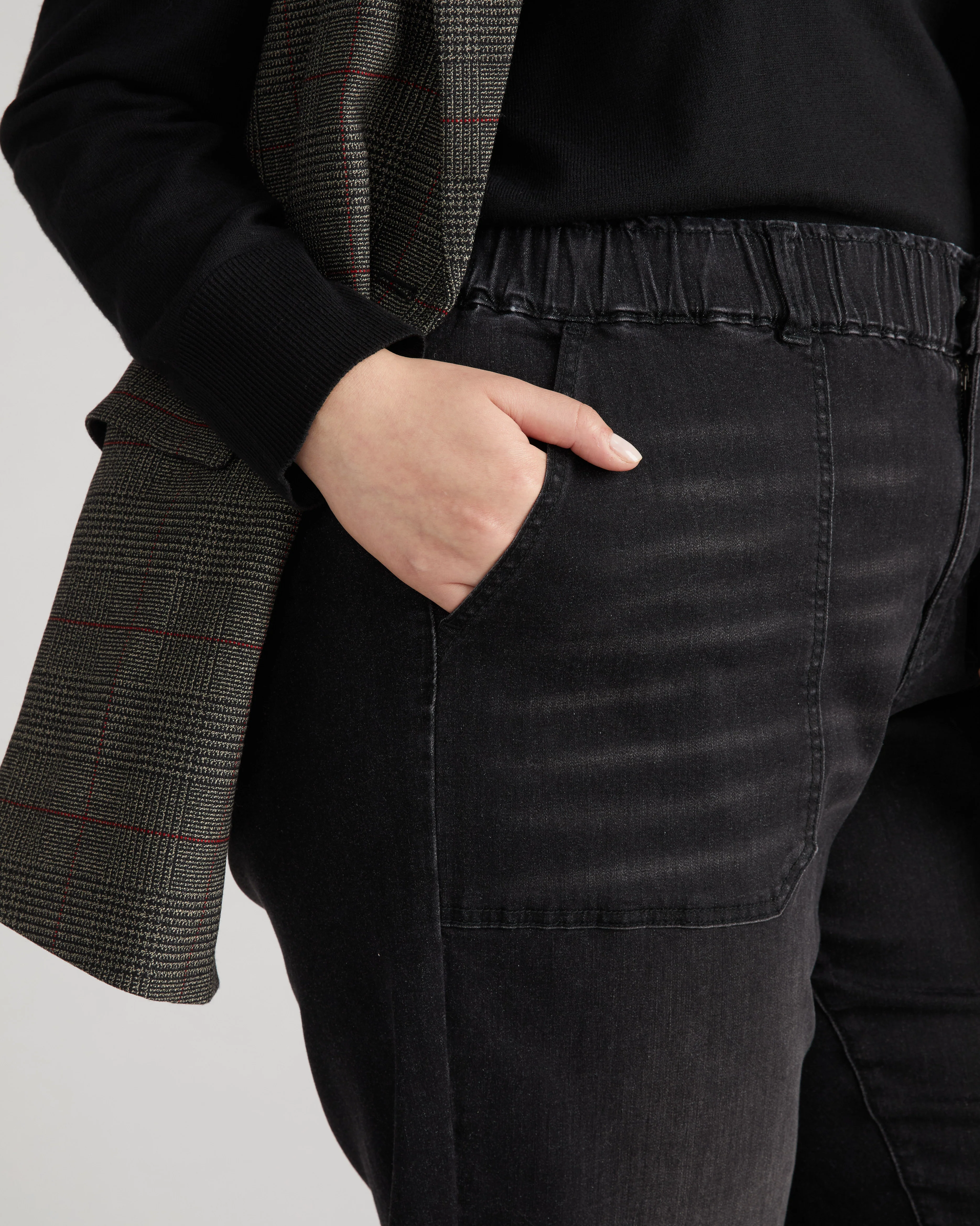 ComfortDenim Joggers - Washed Black - Image 2