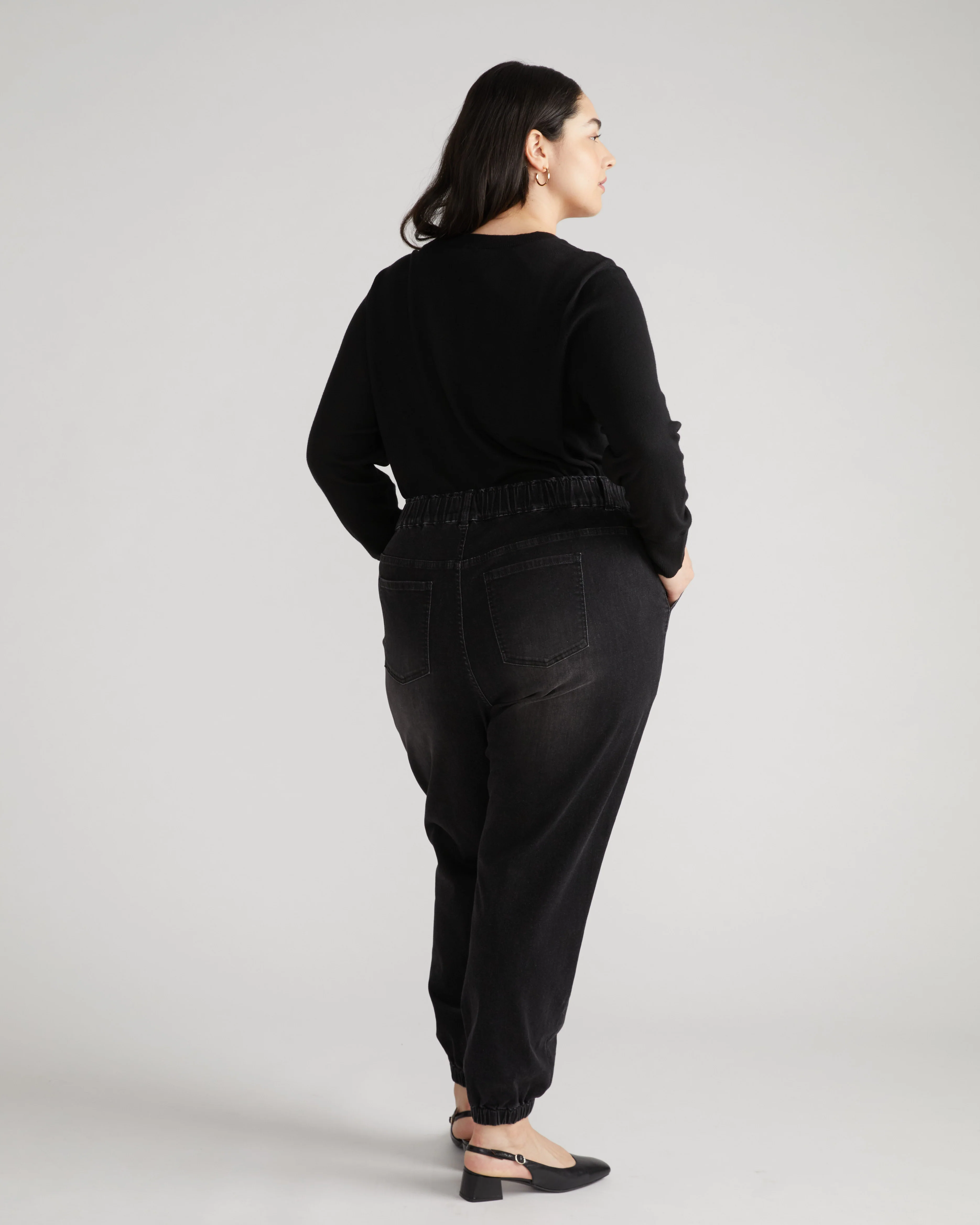 ComfortDenim Joggers - Washed Black - Image 3