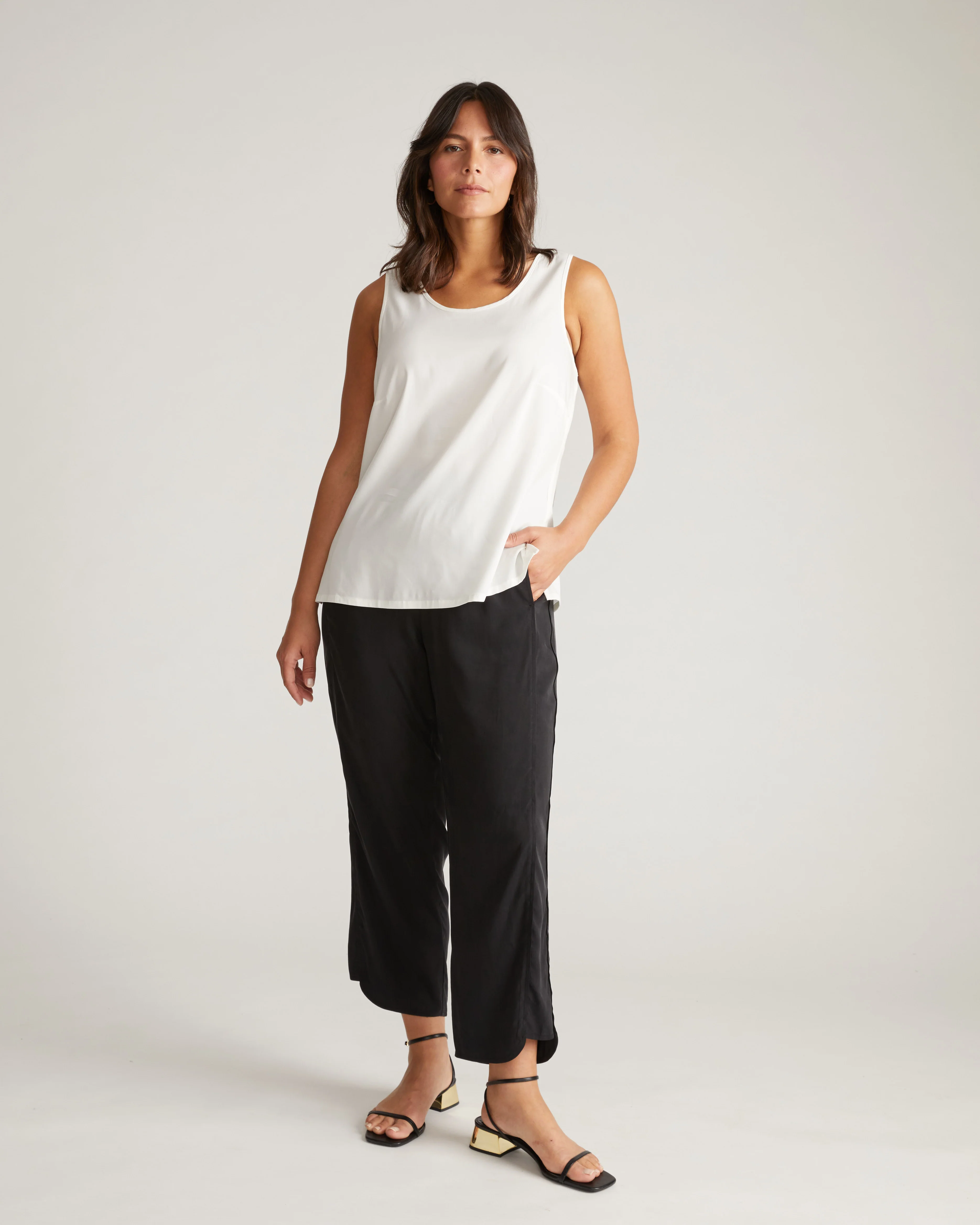 Cooling Stretch Cupro Pants - Black