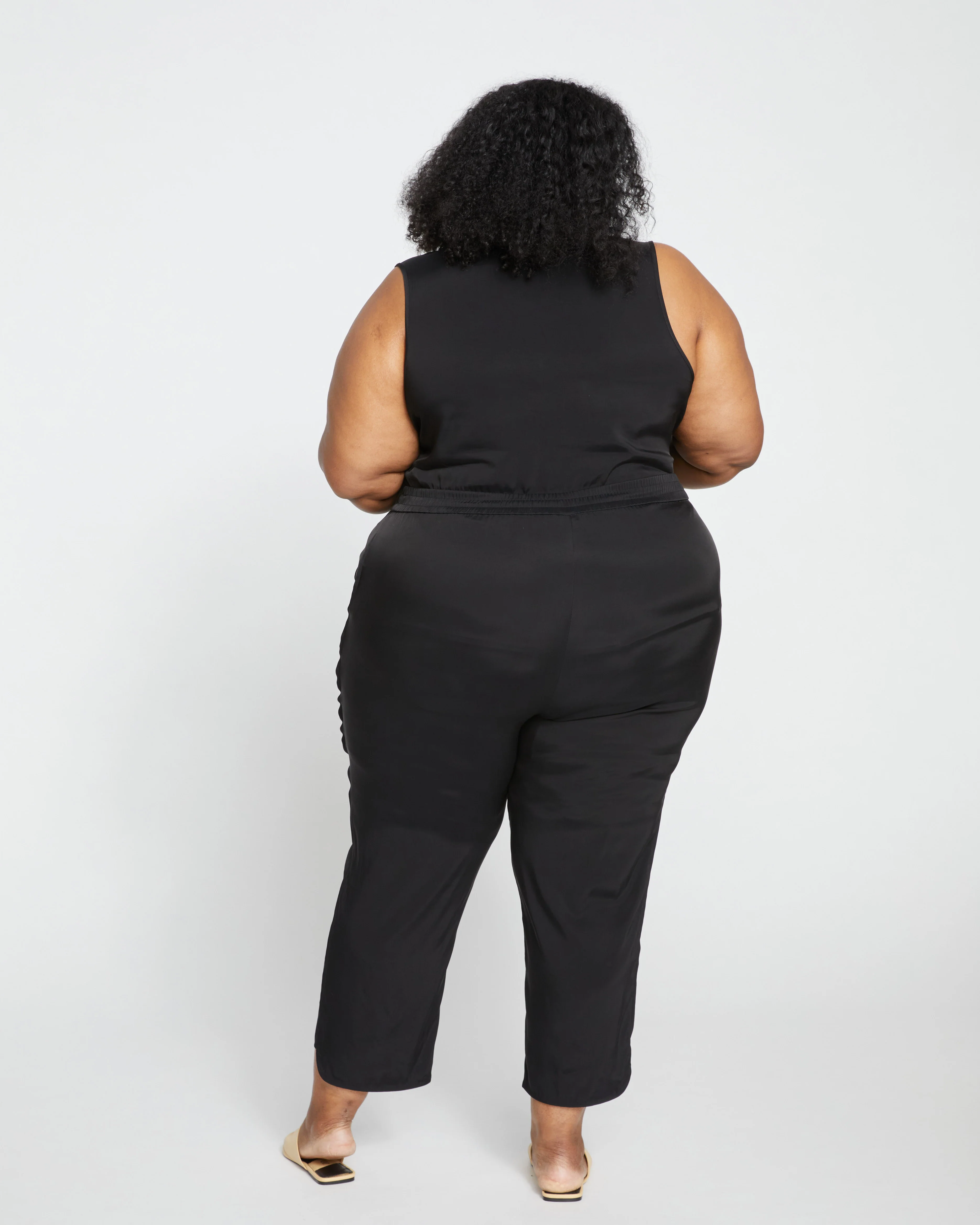 Cooling Stretch Cupro Pants - Black - Image 5