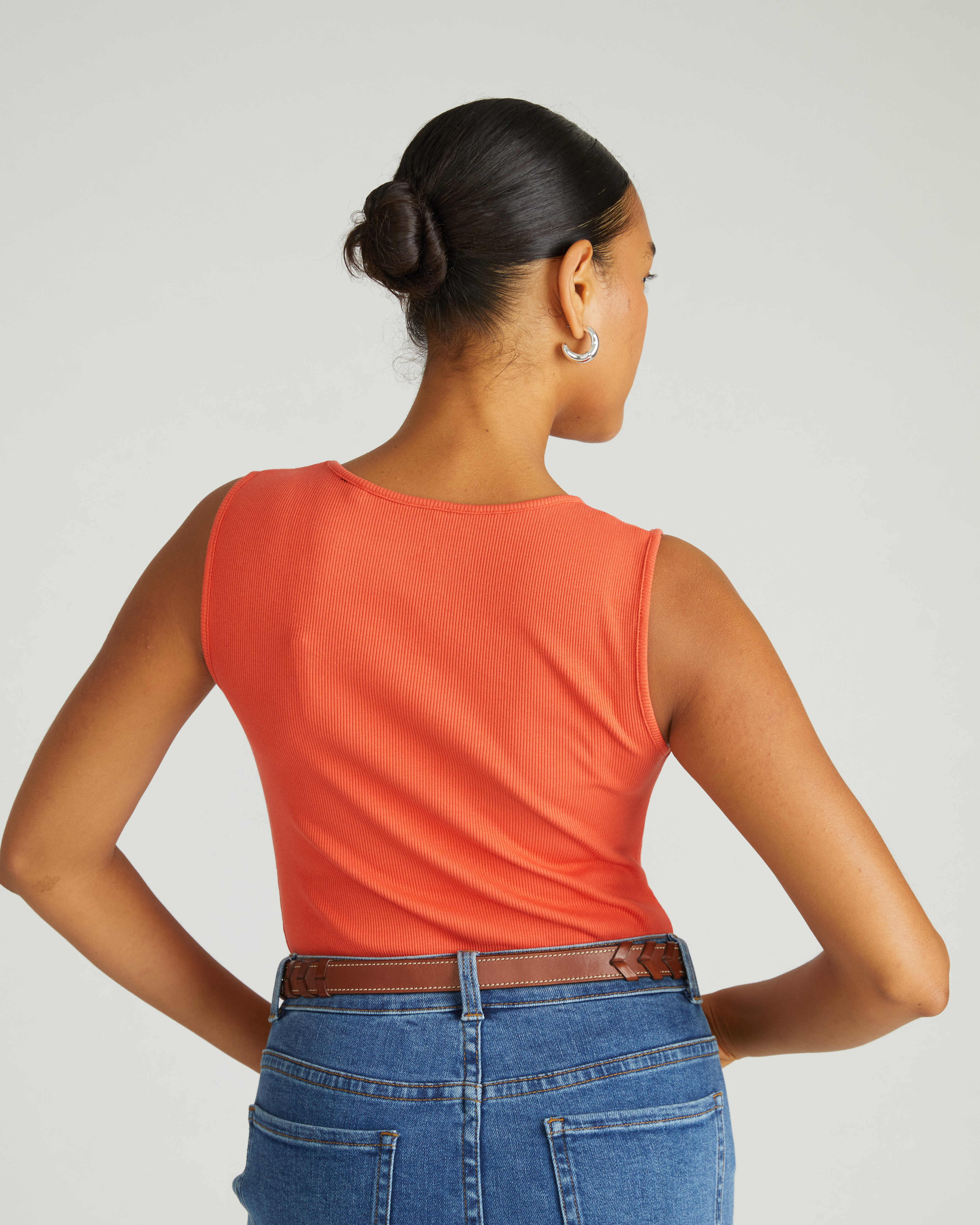 Daisy Ribbed Tank - Coral Reef - Image 3