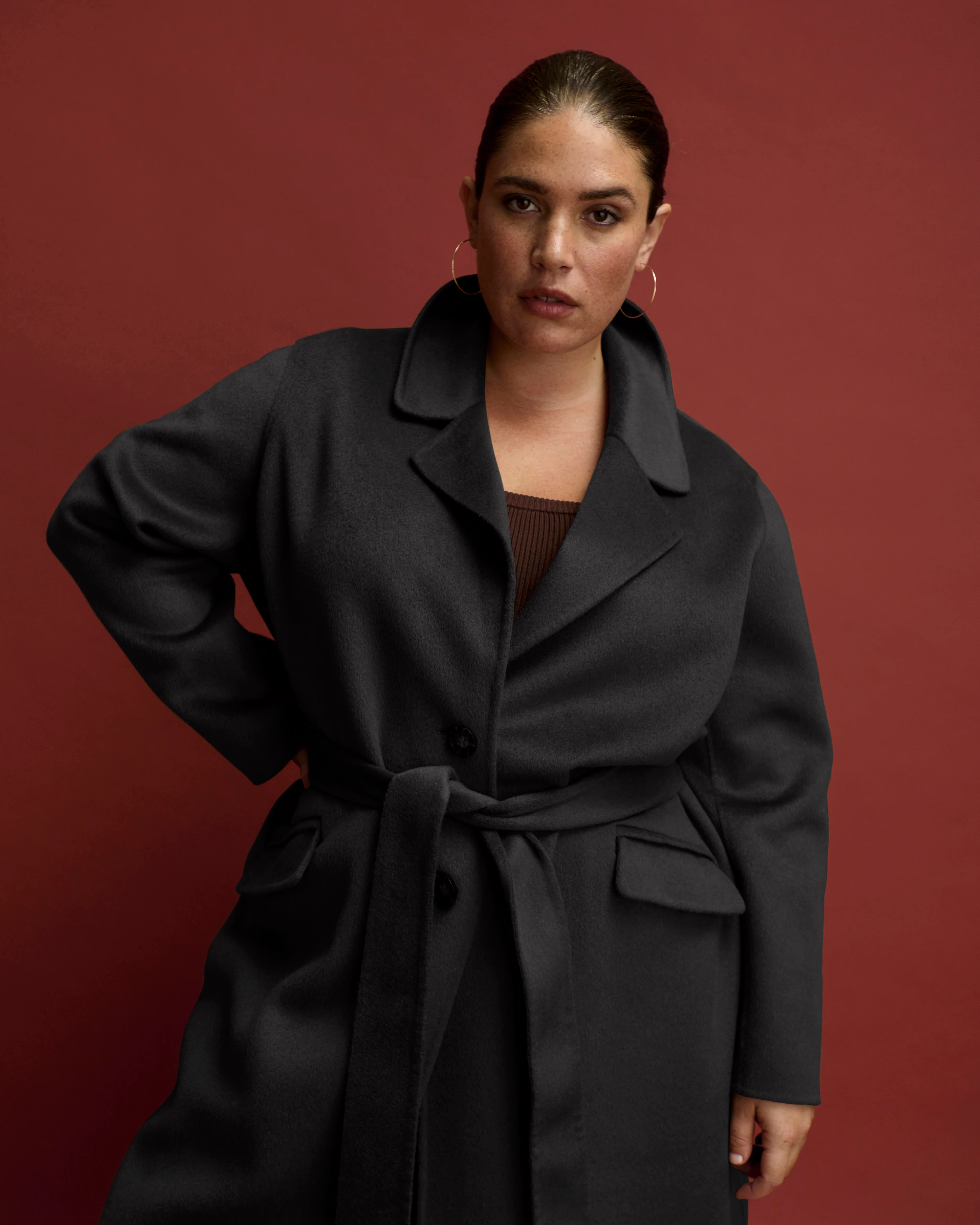 Double Face Luxe Coat - Black - Image 3