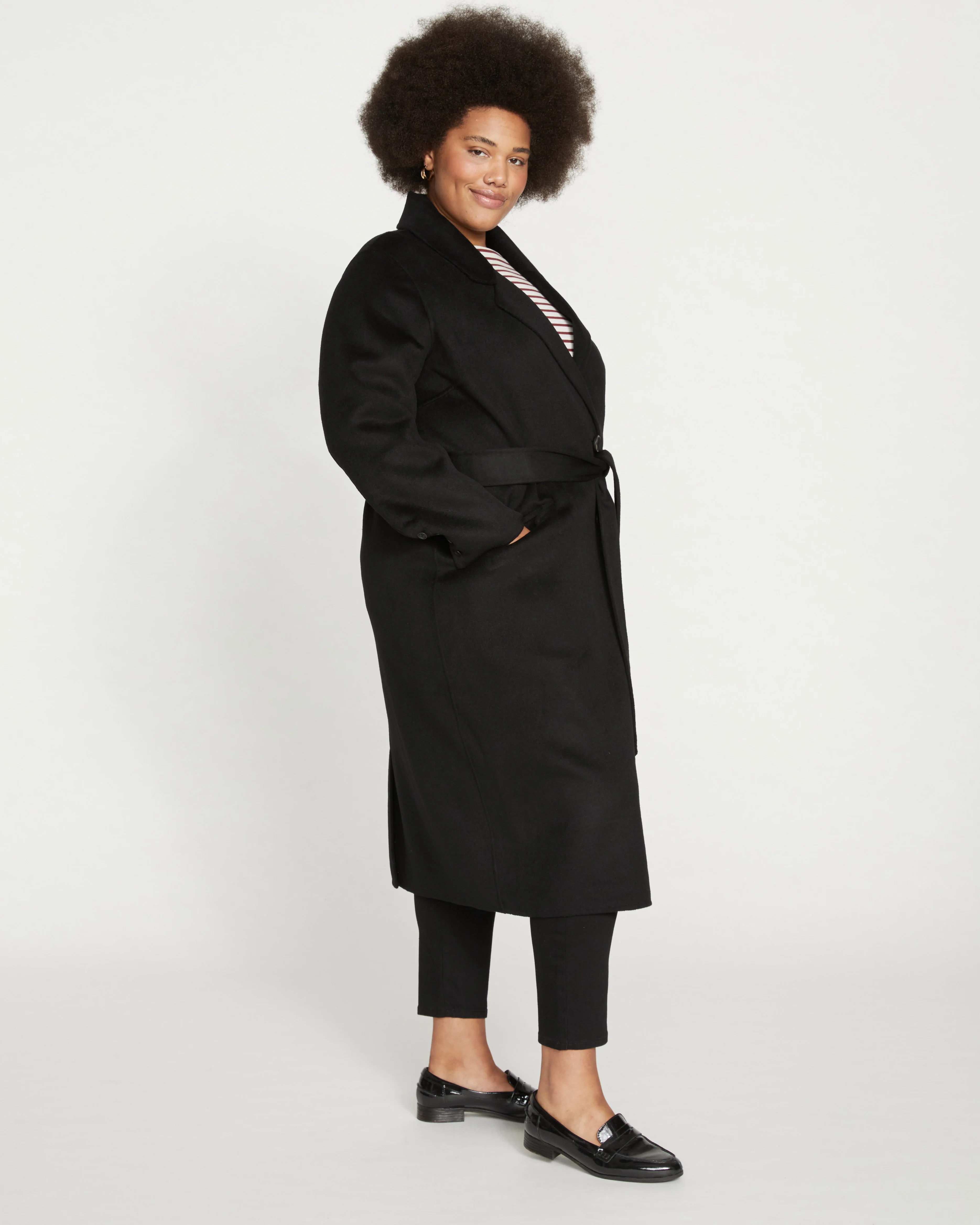 Double Face Luxe Coat - Black - Image 6
