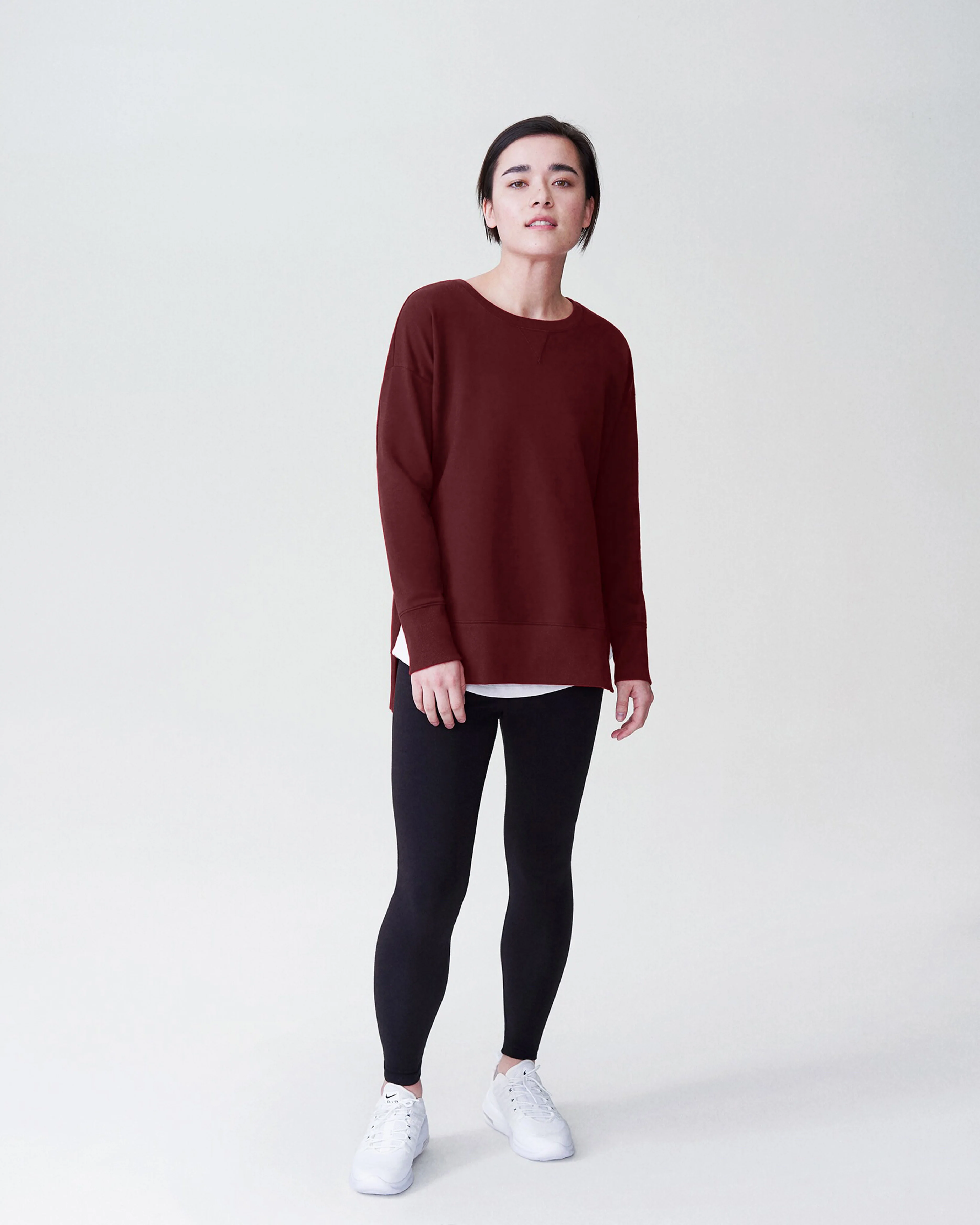 Fiona Side Slit Sweatshirt - Black Cherry - Image 2