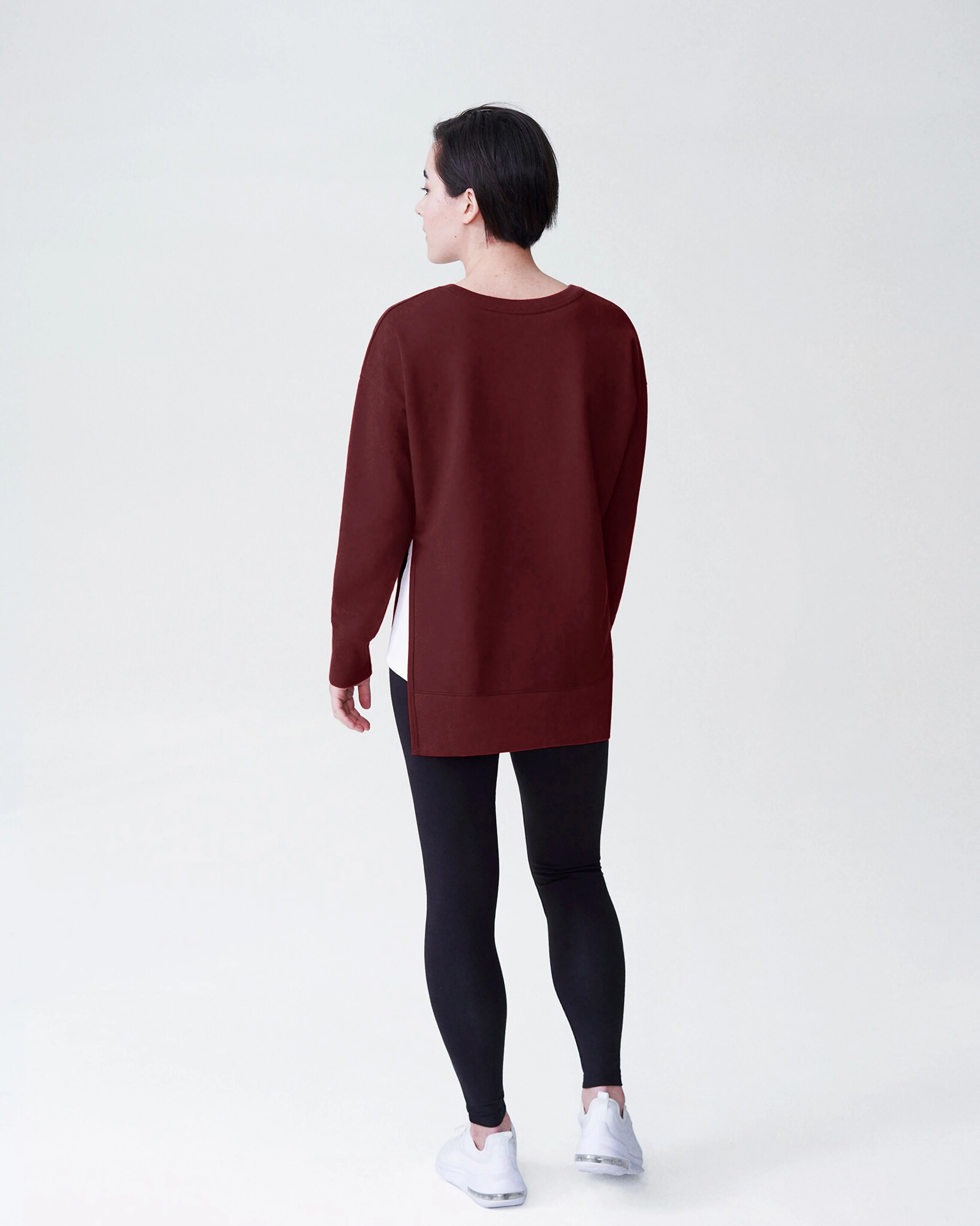 Fiona Side Slit Sweatshirt - Black Cherry - Image 4