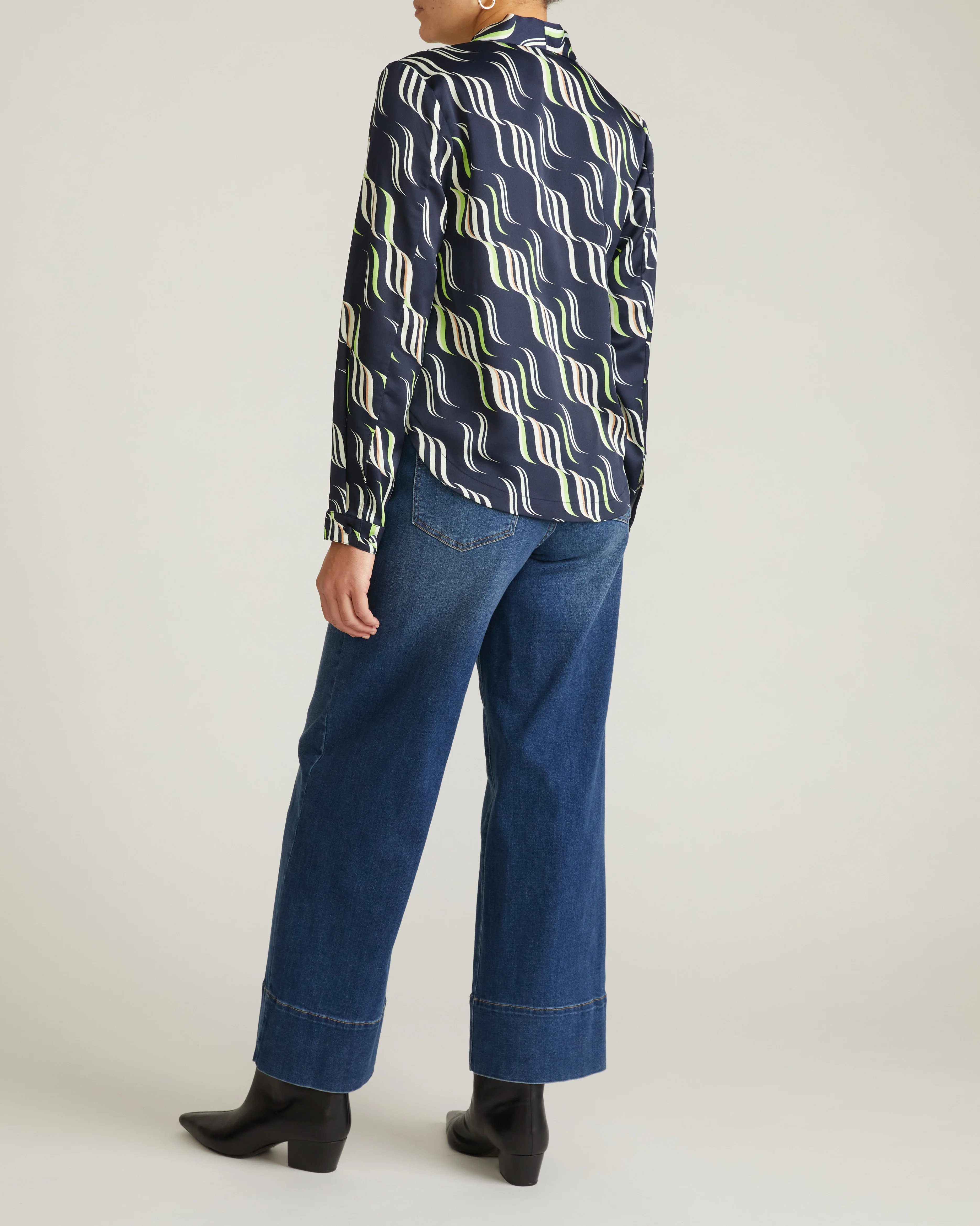 Georgette Satin Cambria Blouse - Paddington Ribbon Print - Image 5