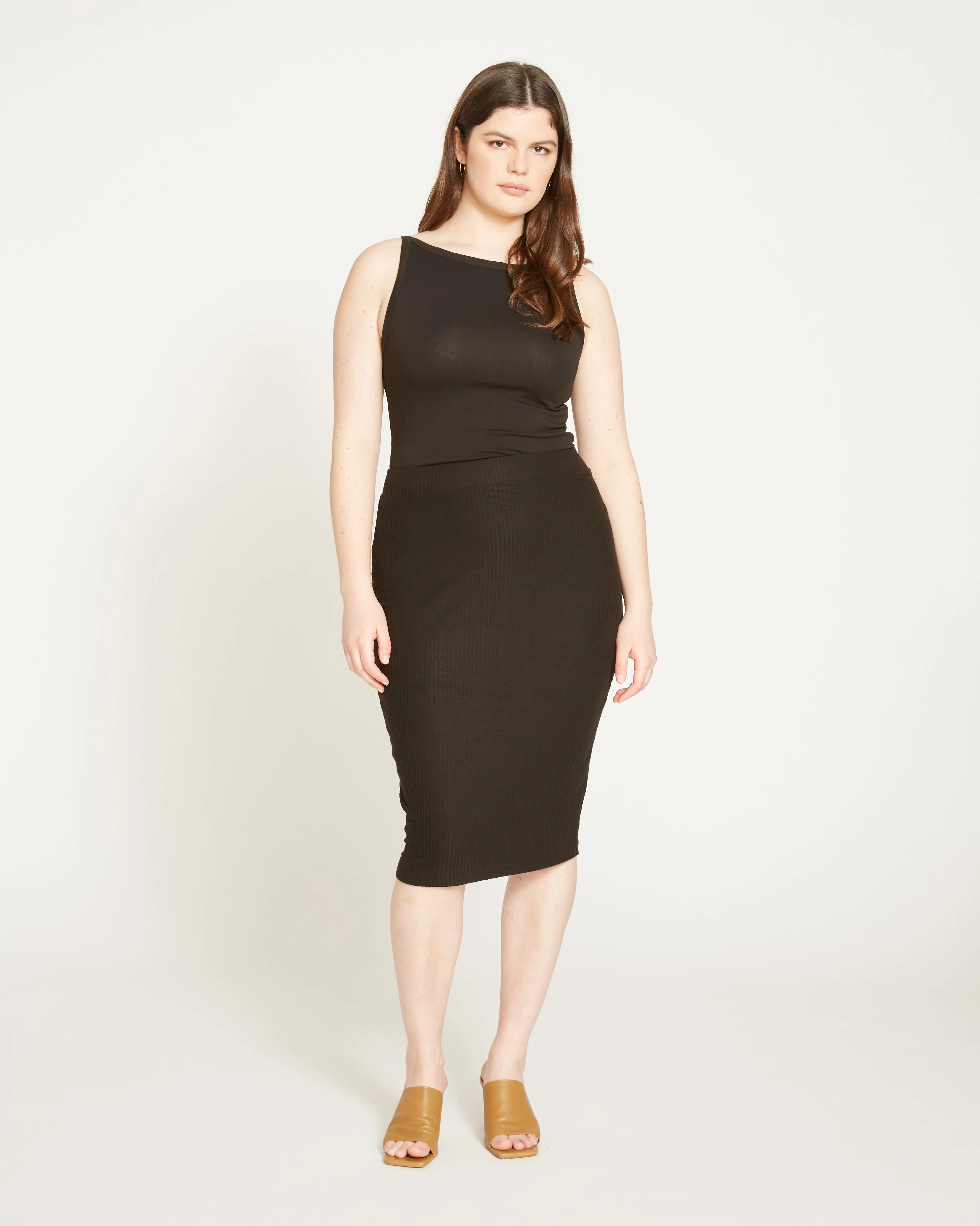 Le Bon Ribbed Skirt - Black
