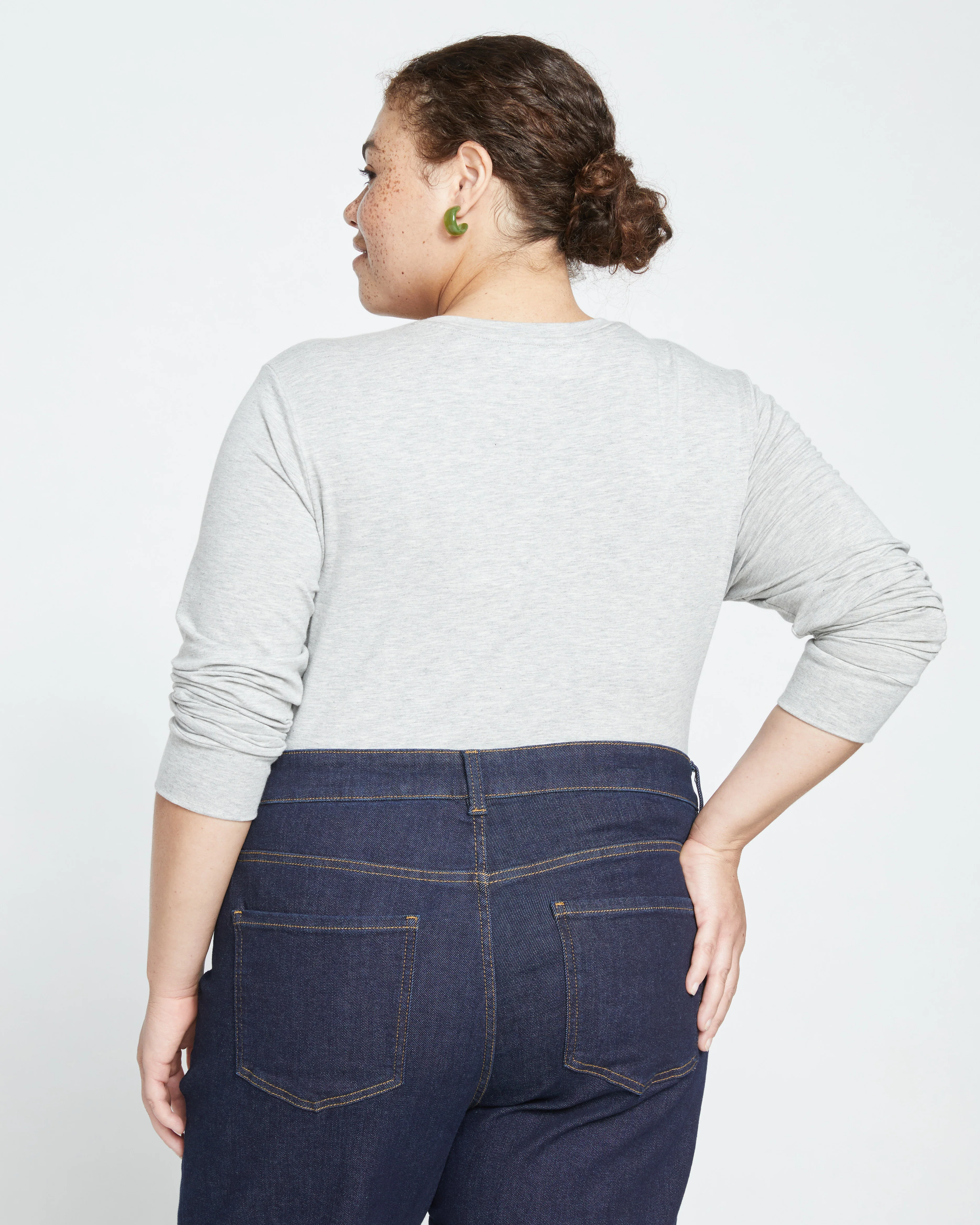 Long Sleeve V Rex - Heather Grey - Image 3