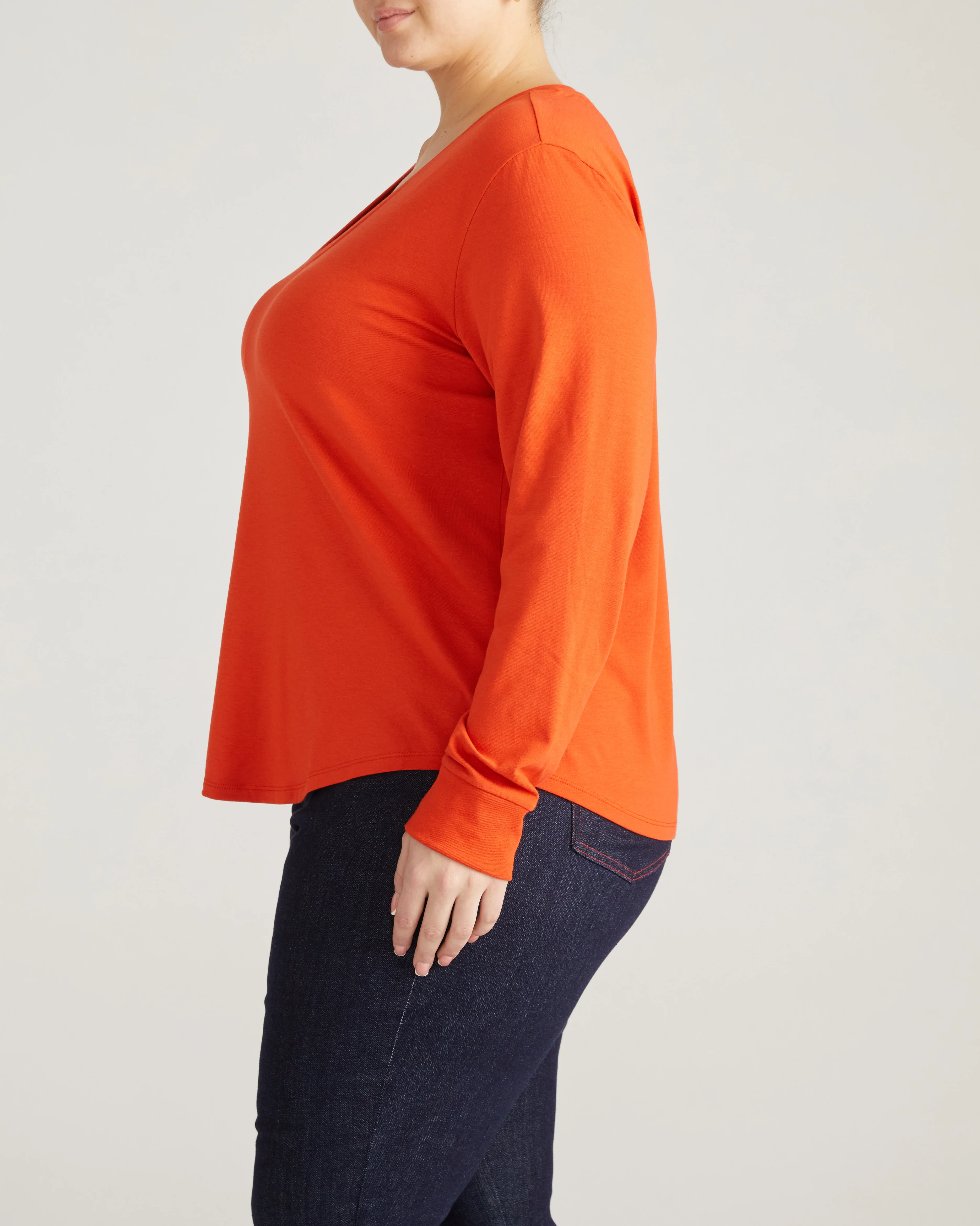Long Sleeve V Rex - Orange Flame - Image 3