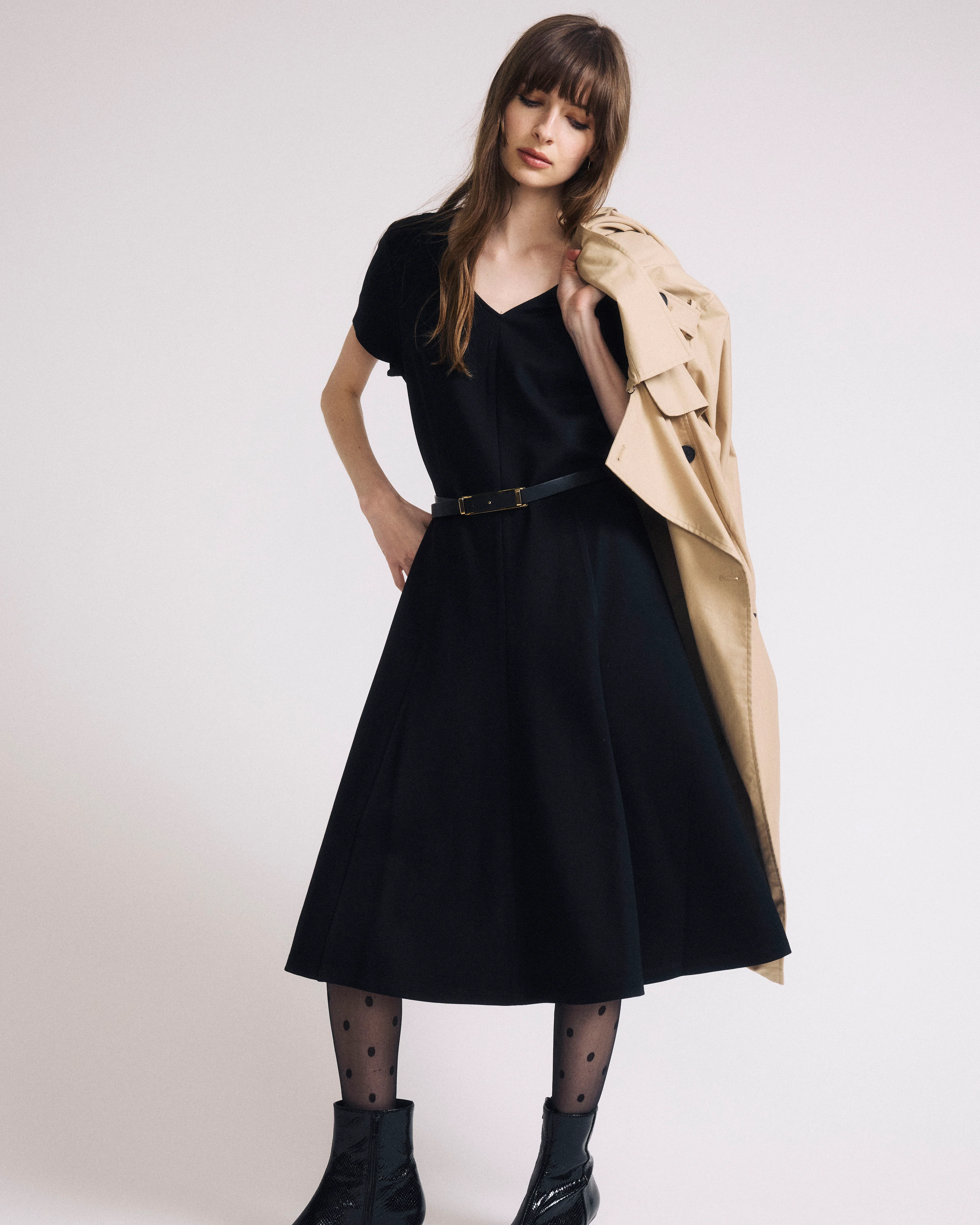 Lucinda Ponte Dress - Black
