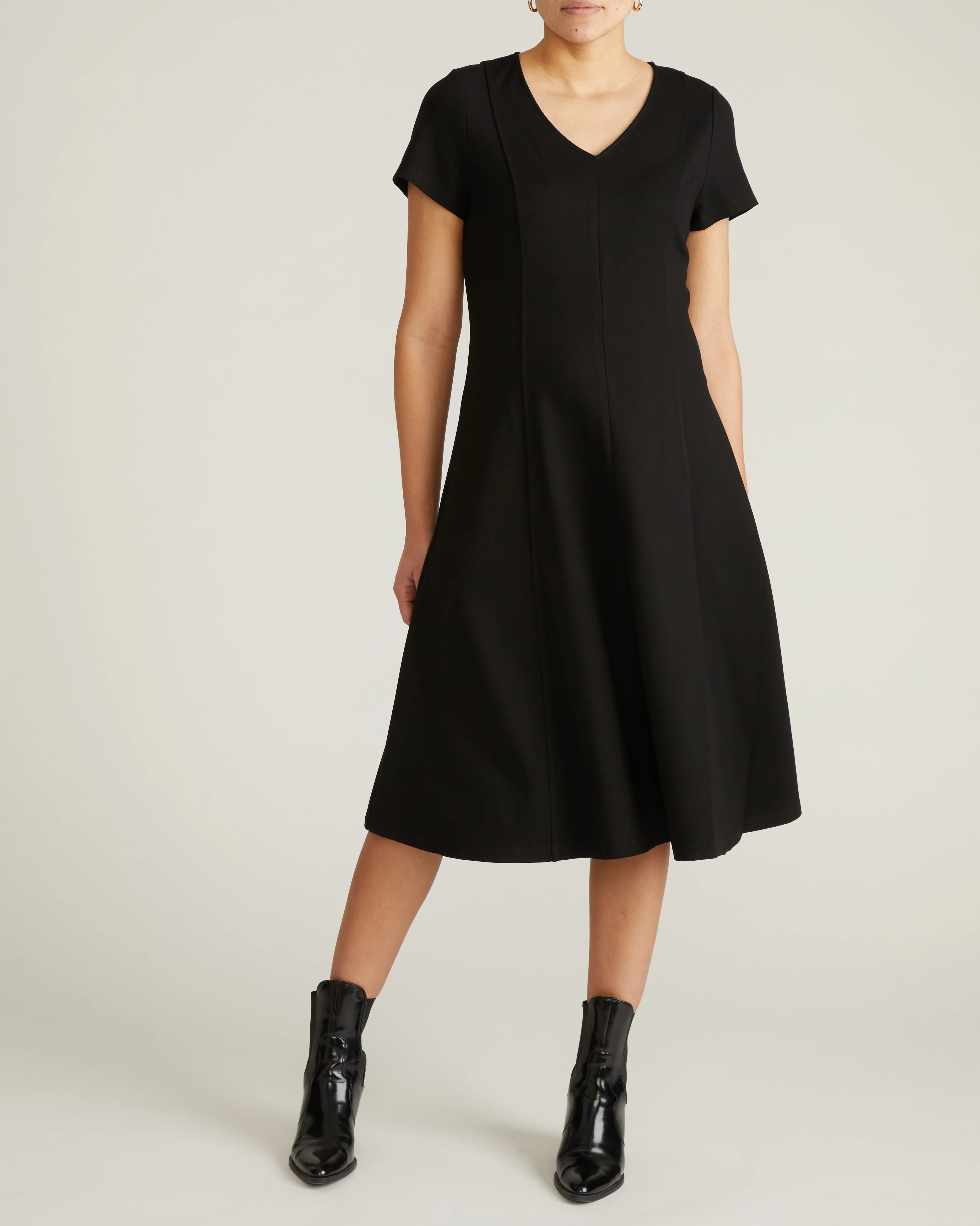 Lucinda Ponte Dress - Black - Image 3