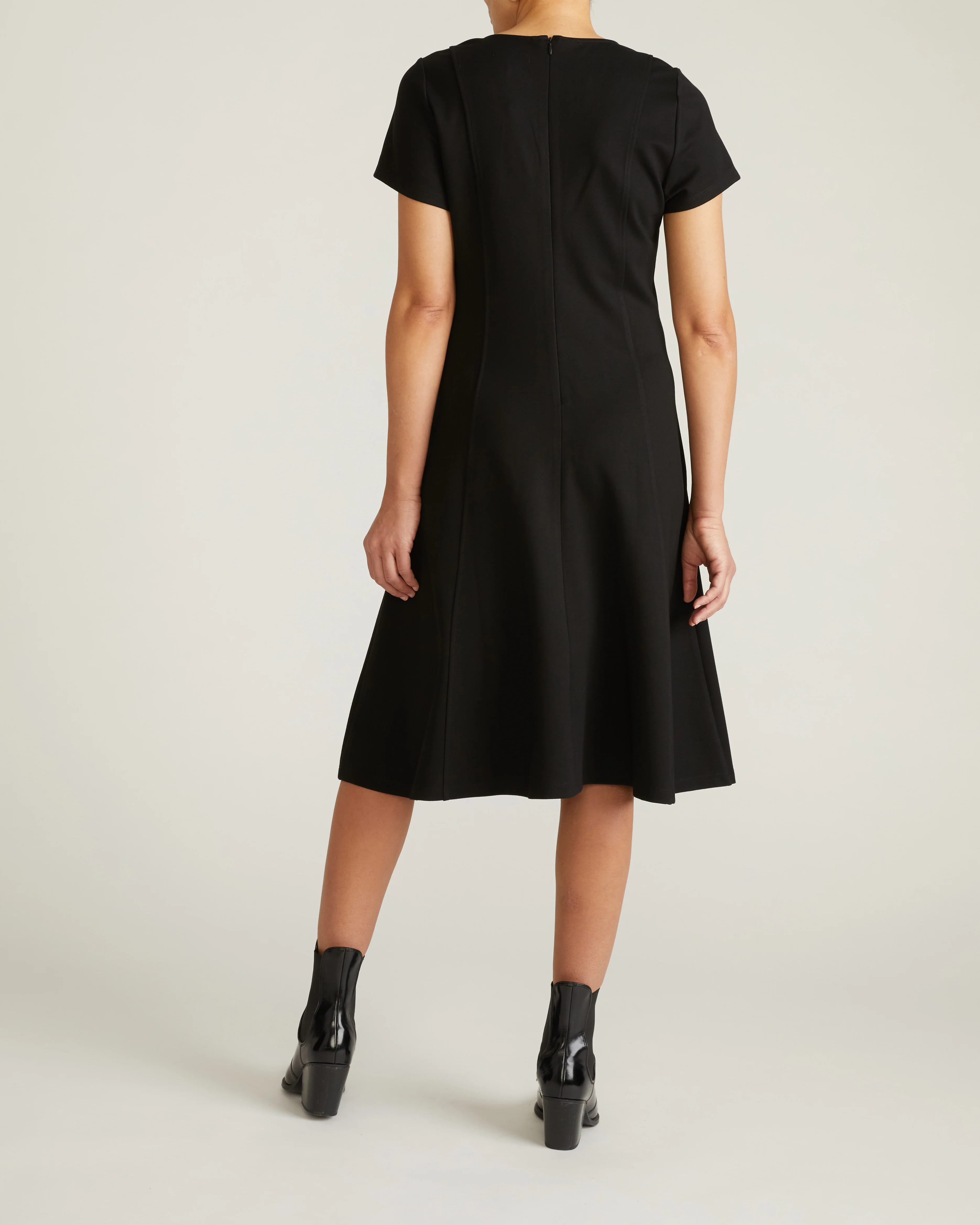 Lucinda Ponte Dress - Black - Image 5