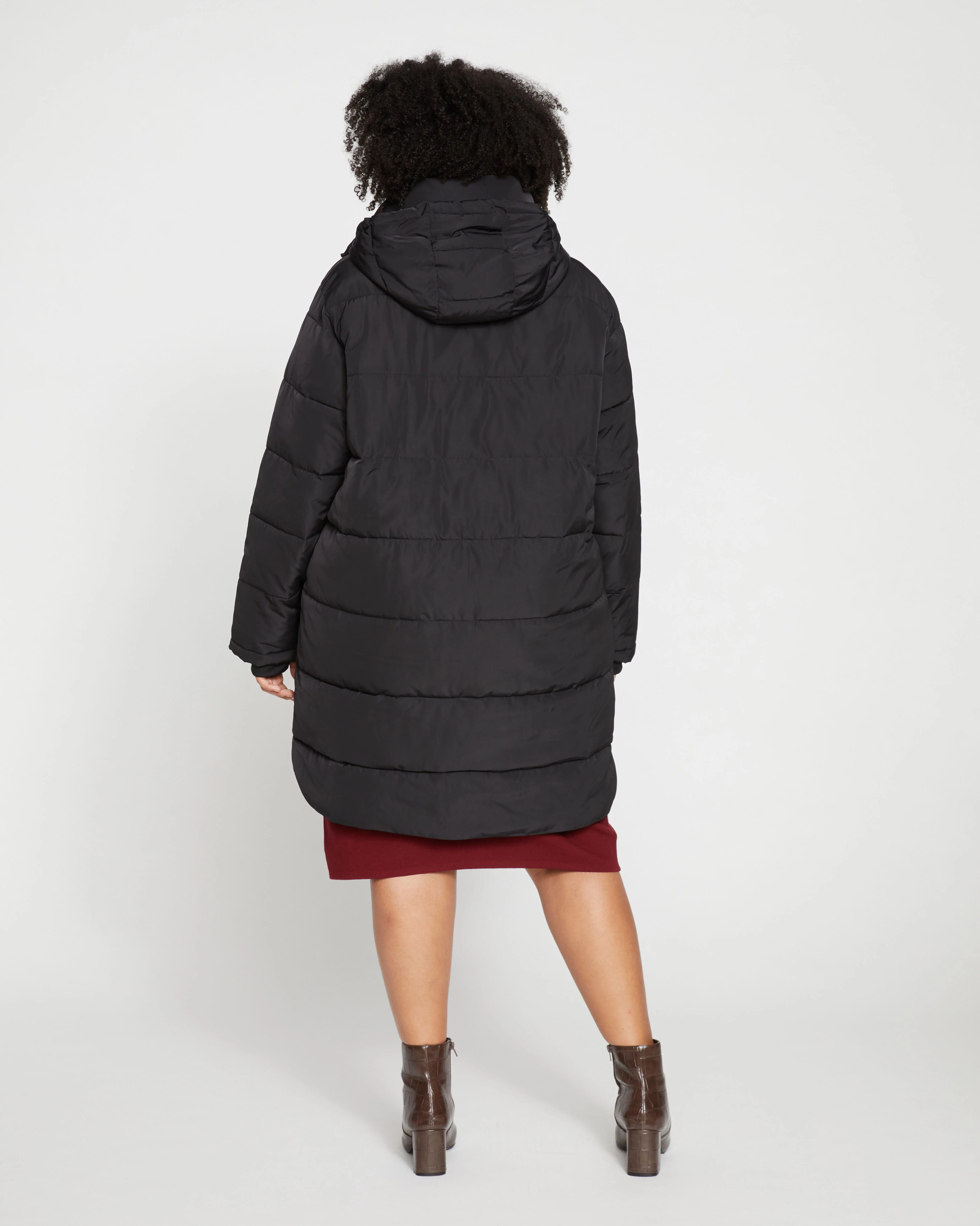 Matterhorn Mid Hooded Puffer - Black - Image 4