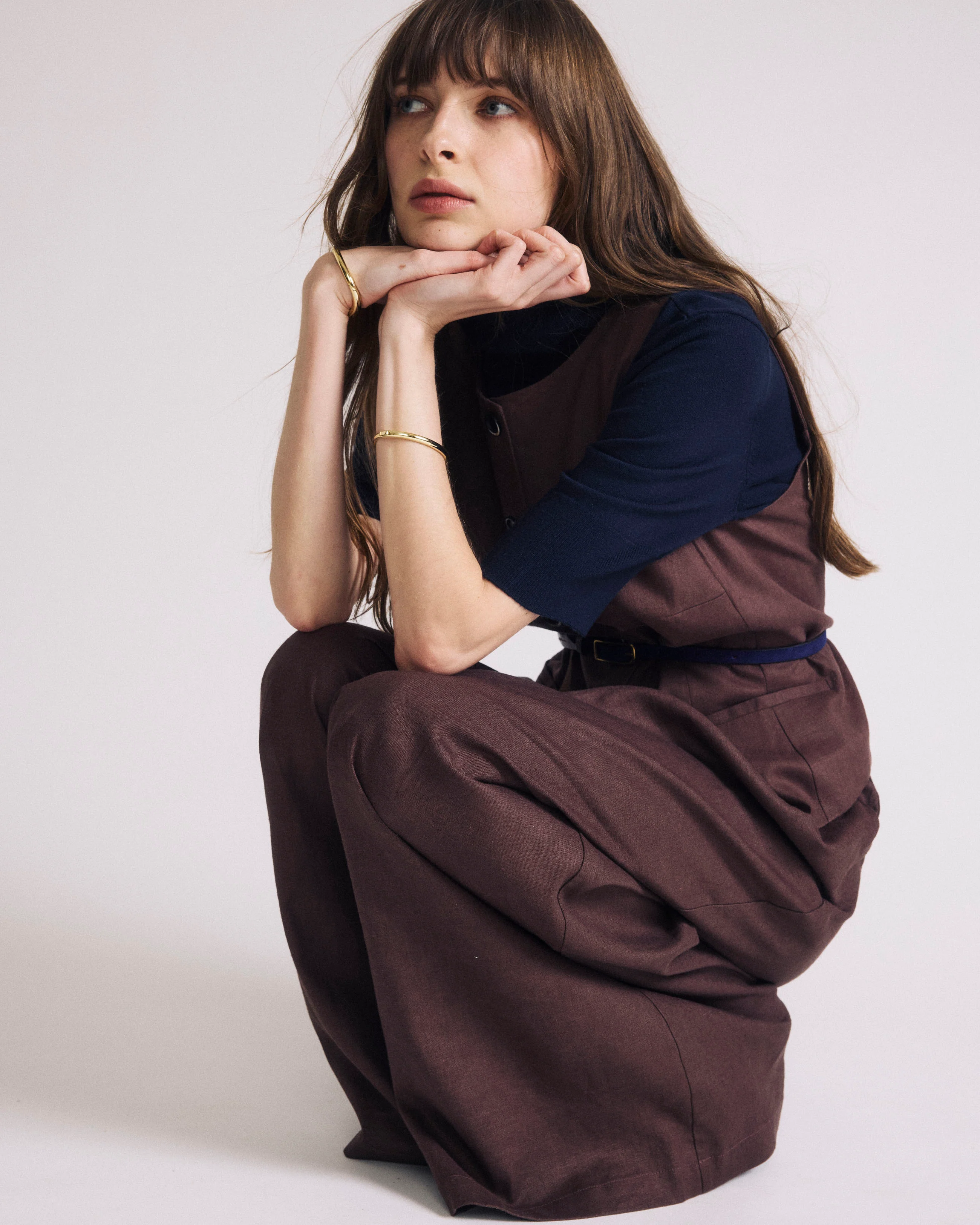 Palais Stretch Linen Wide Leg Pant - Sophisticated Brown - Image 2