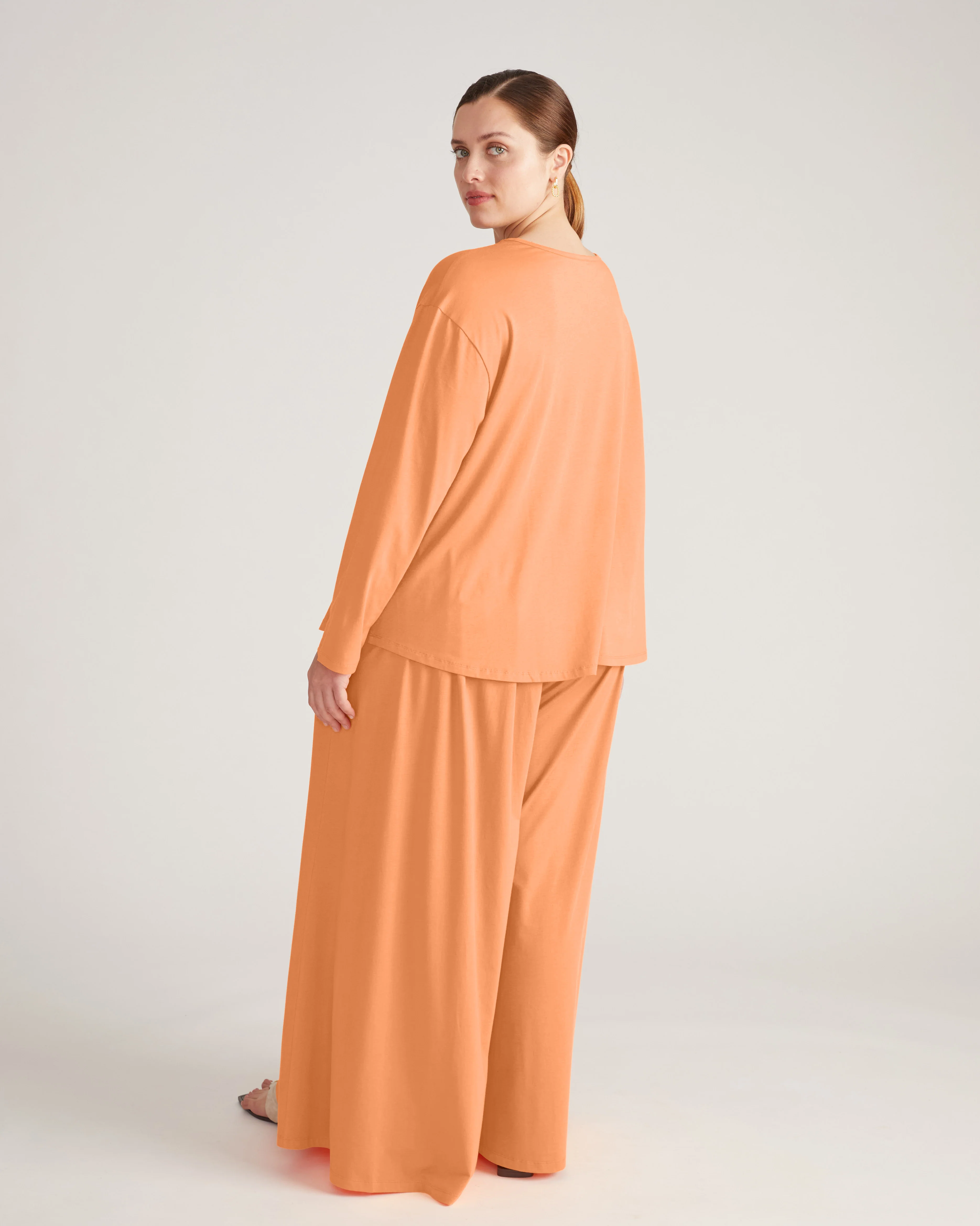 Pina Long Sleeve Lounge Tee - Melon - Image 3