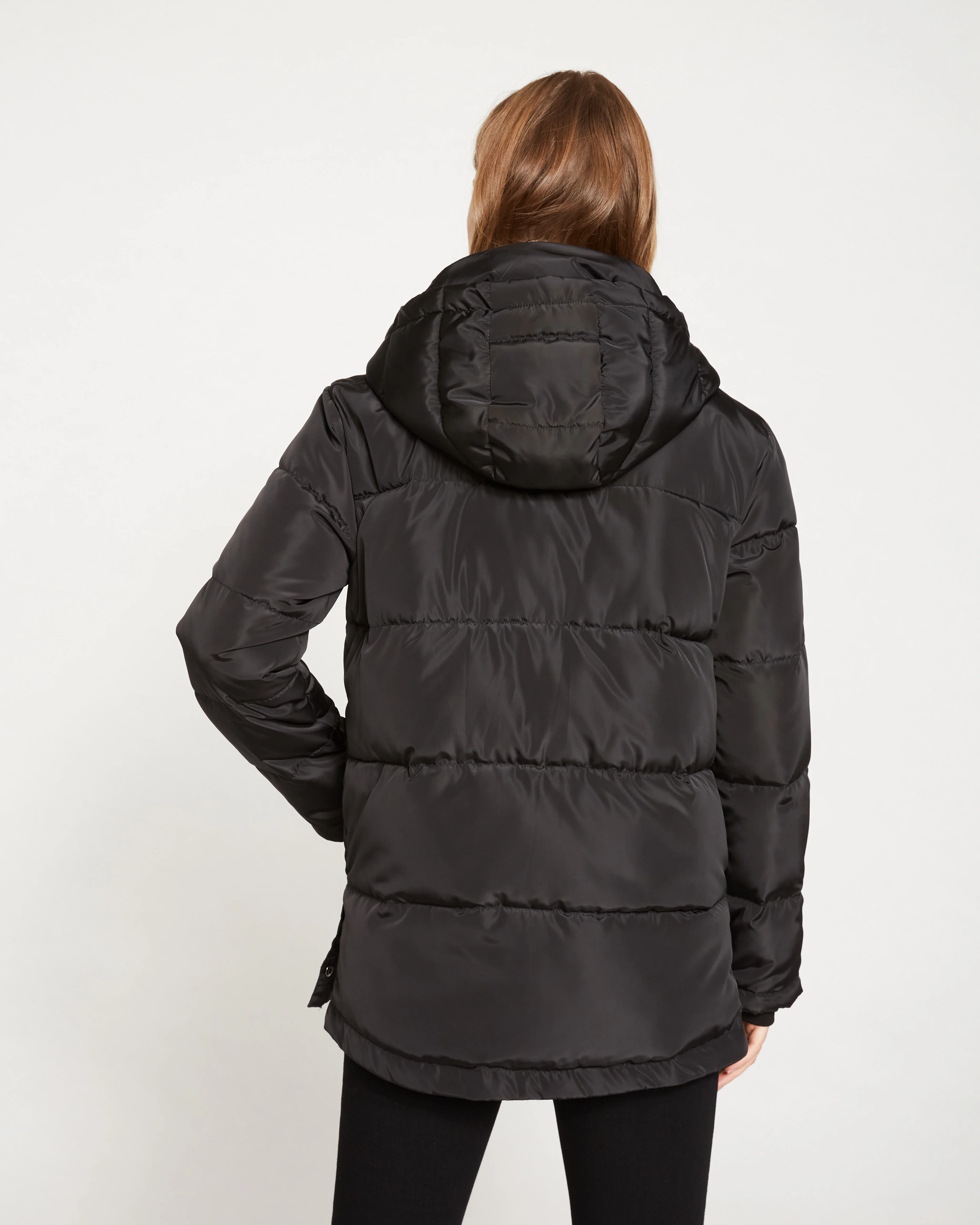 Rainier Short Hooded Puffer - Black - Image 4