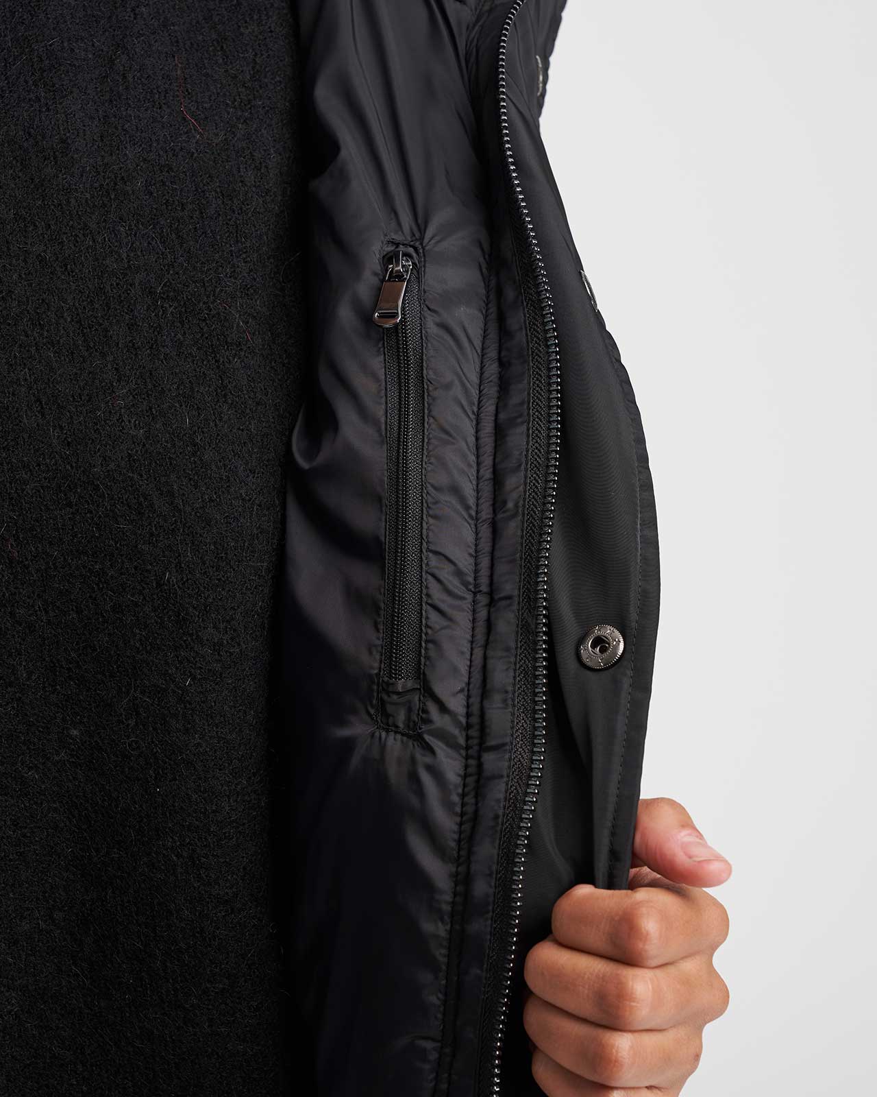 Rainier Short Hooded Puffer - Black - Image 5