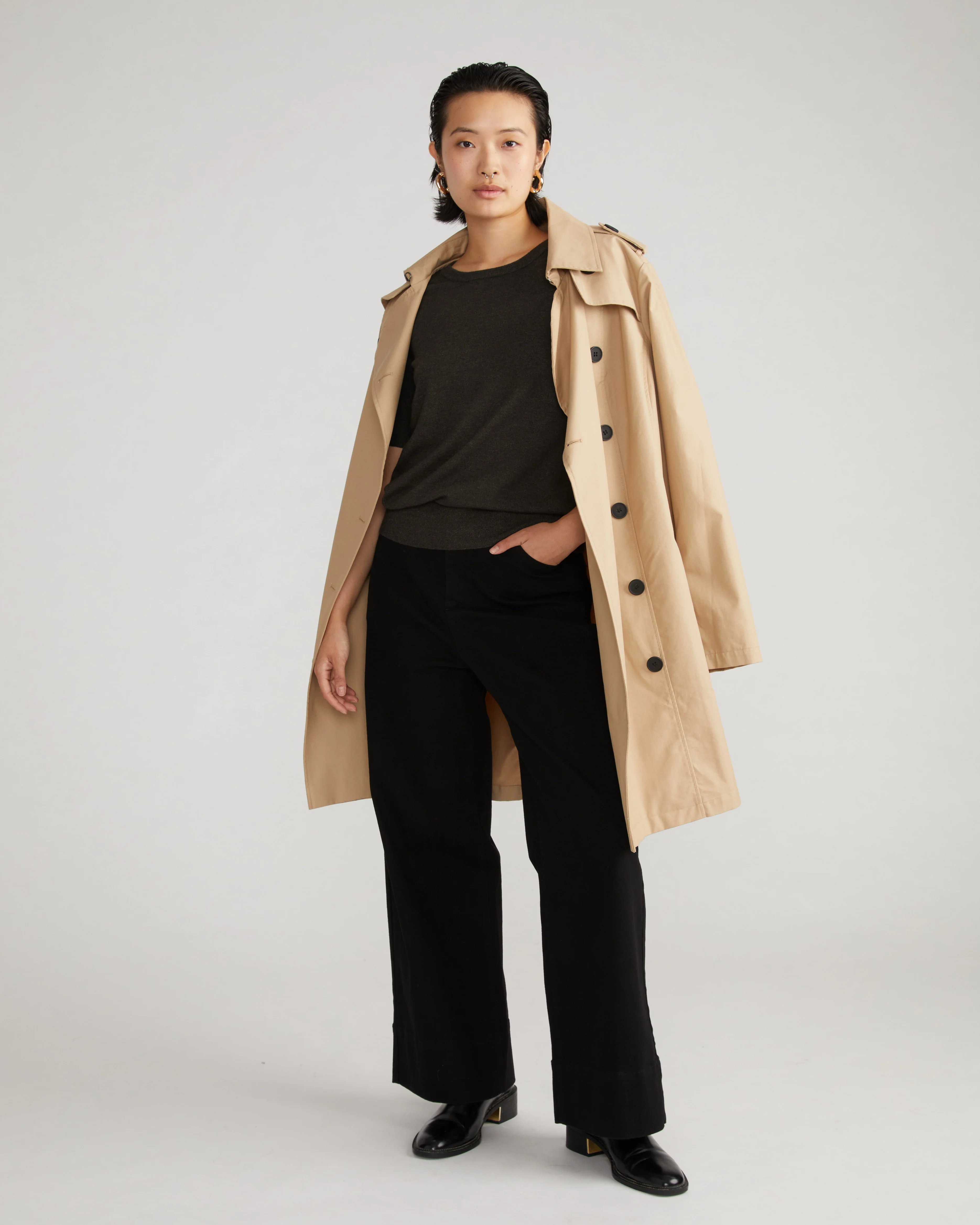 Savvy Fine Knit Sweater Top - Graphite - Image 5