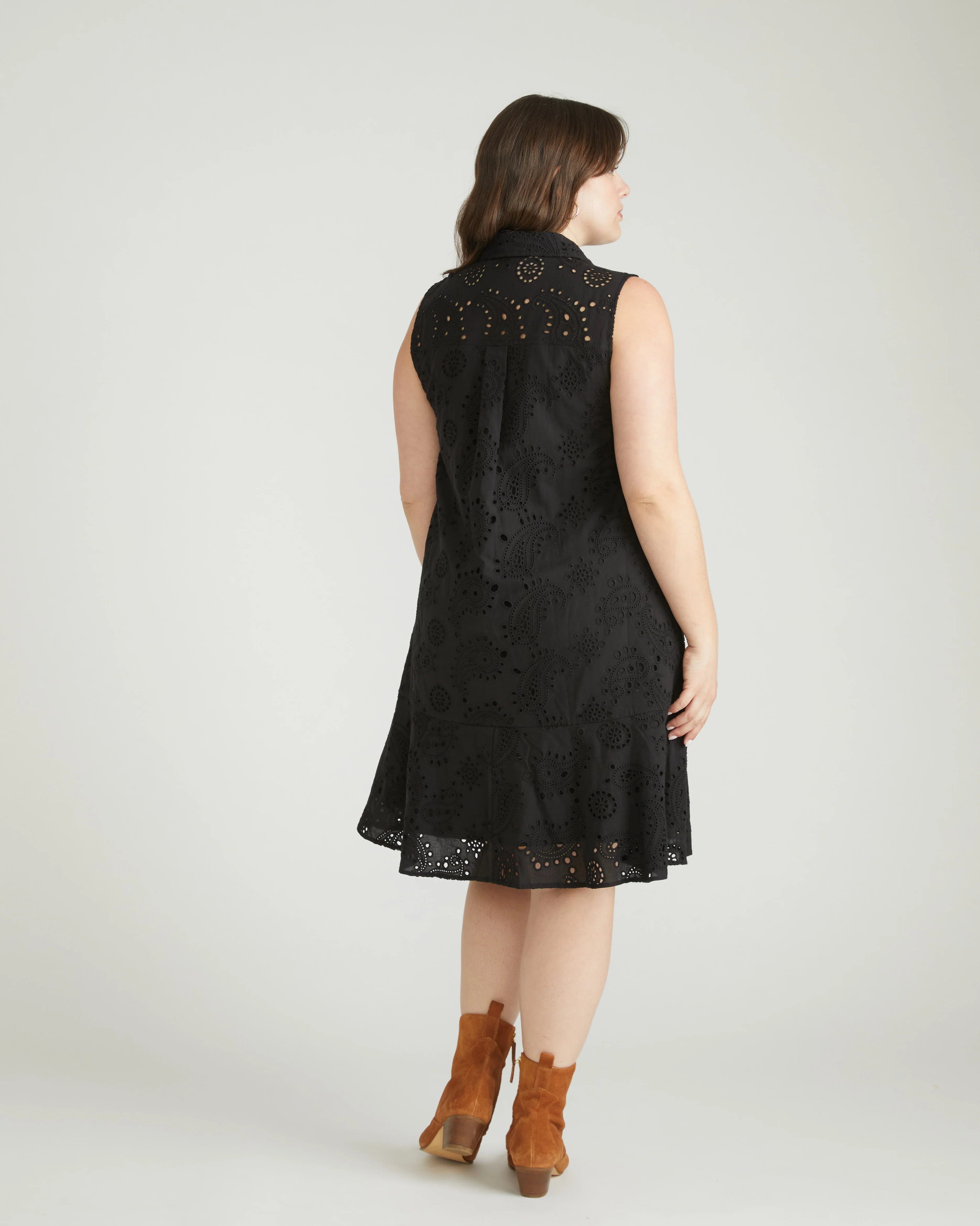 Simone Cotton Eyelet Dress - Black - Image 3