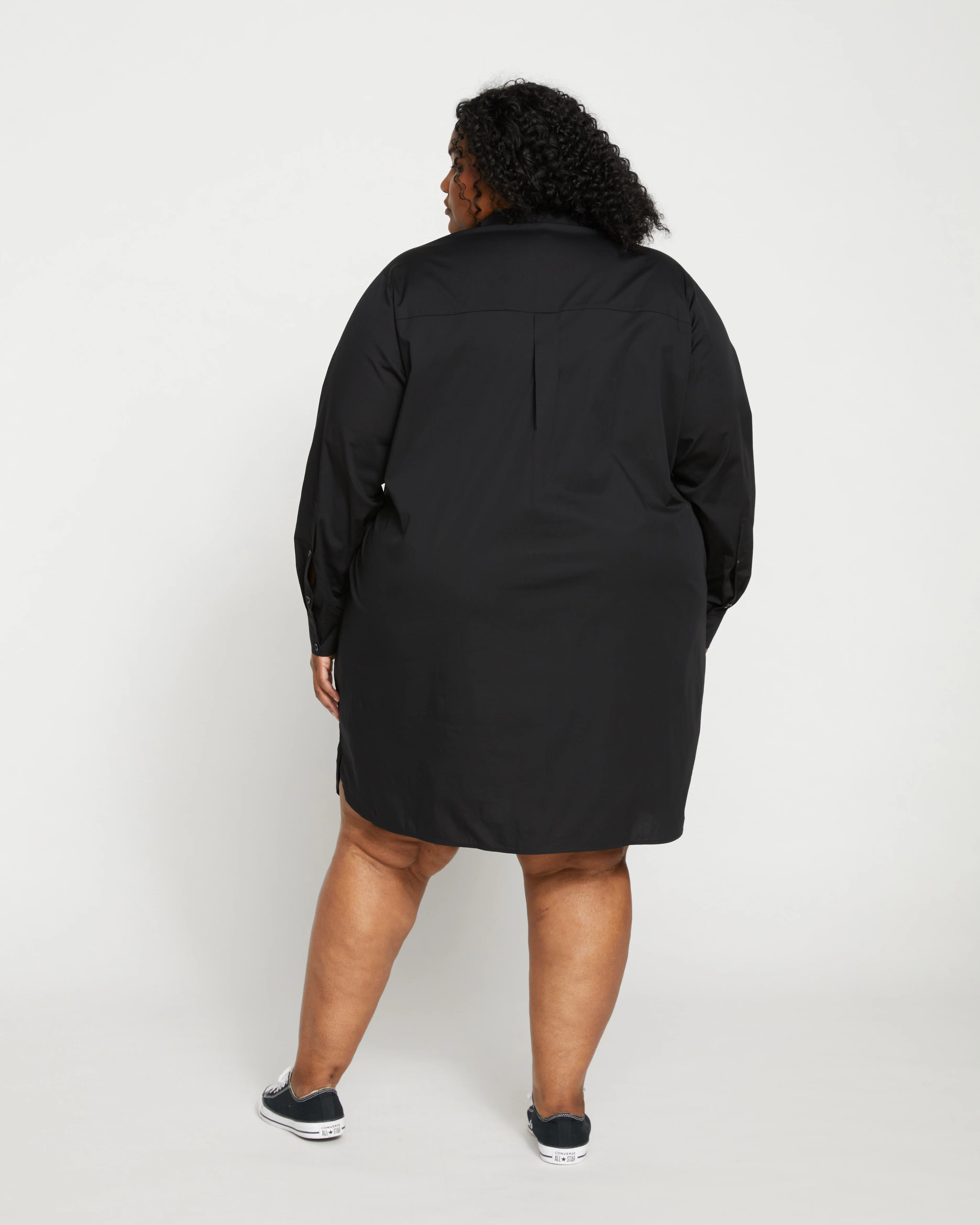 Stretch Poplin Rubicon Shirtdress - Black - Image 5