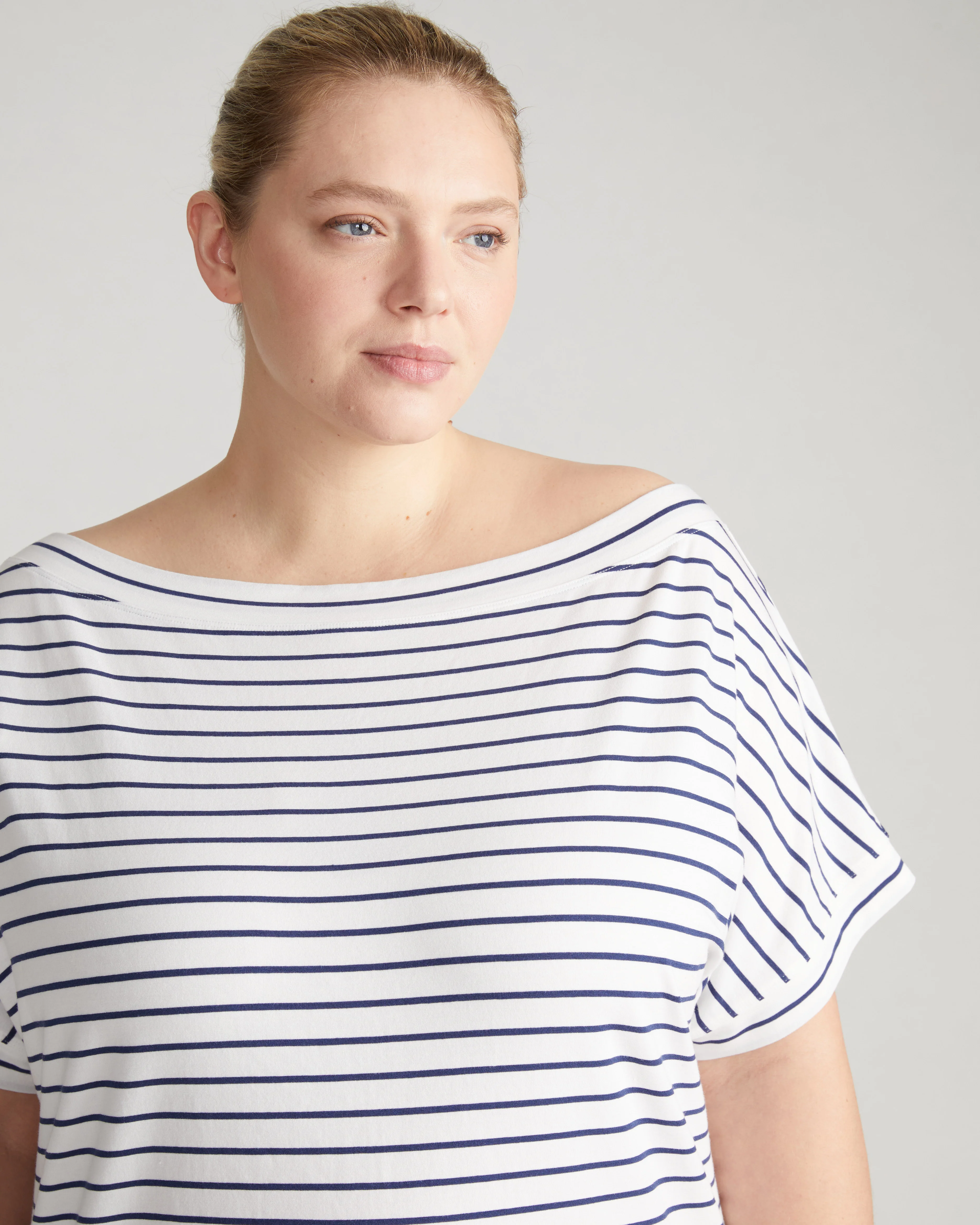 UltimateS Dolci Short Sleeve Top - White/Cenote Stripe