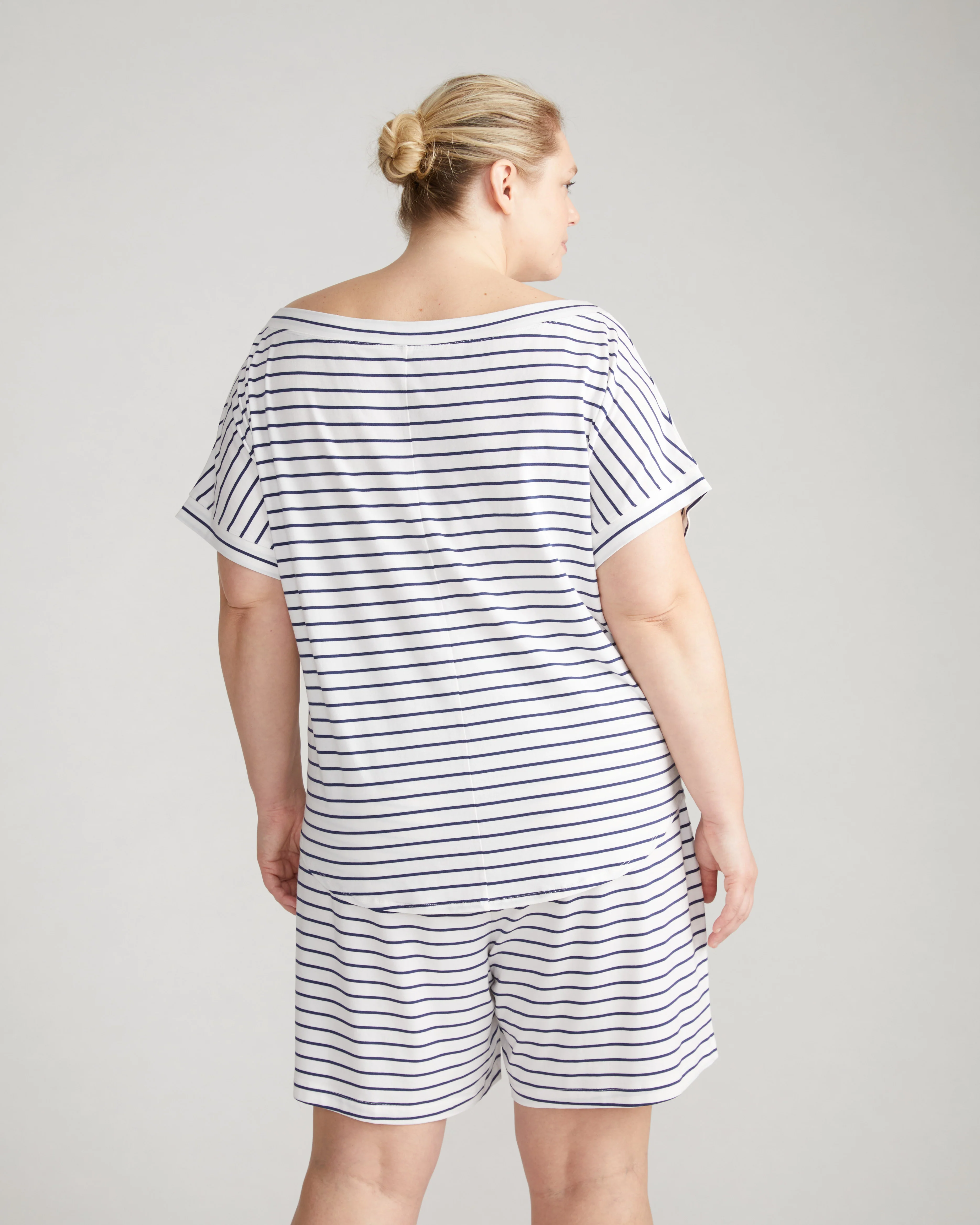 UltimateS Dolci Short Sleeve Top - White/Cenote Stripe - Image 4
