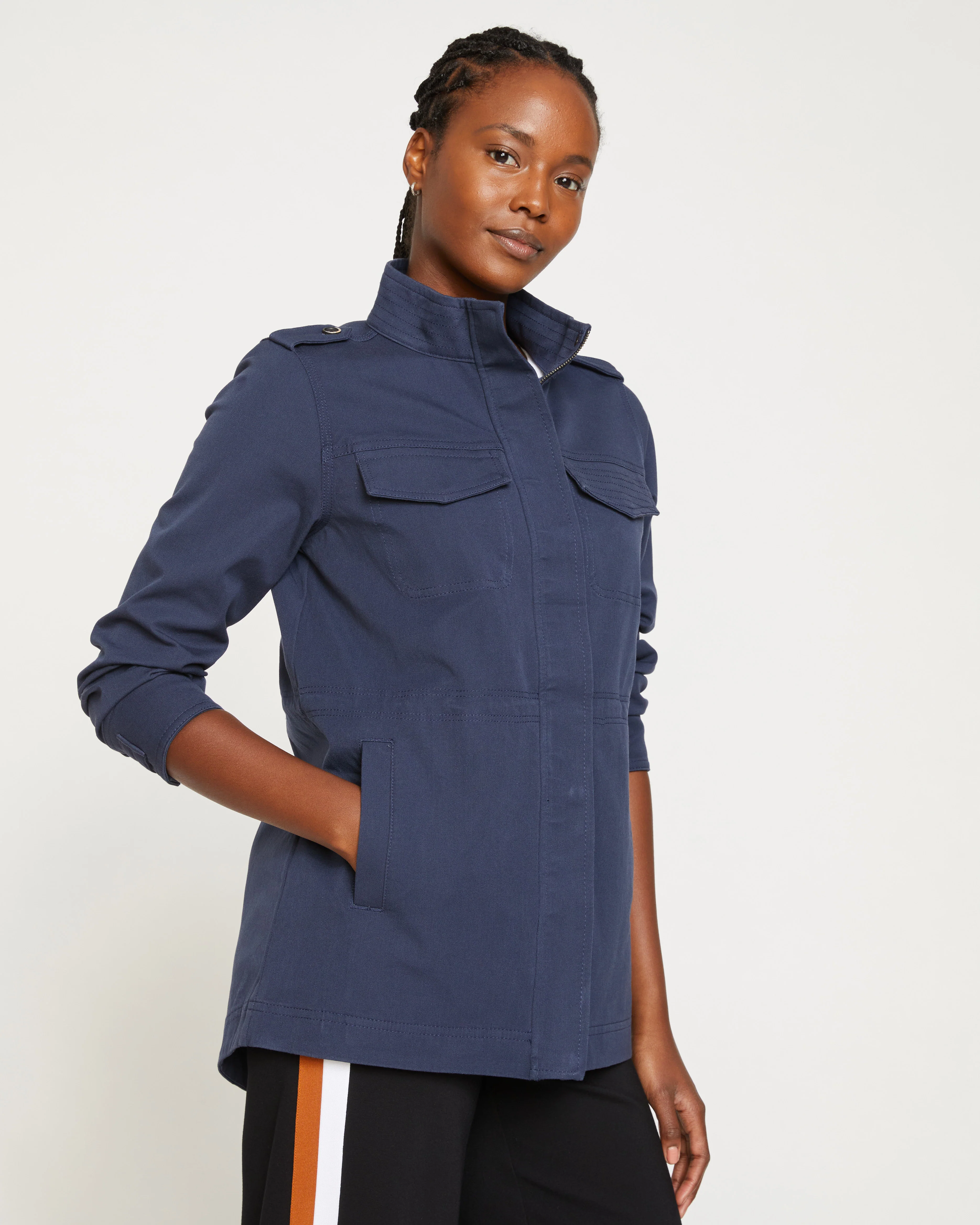 Vineyard Stretch Cotton Twill Jacket - Navy - Image 4